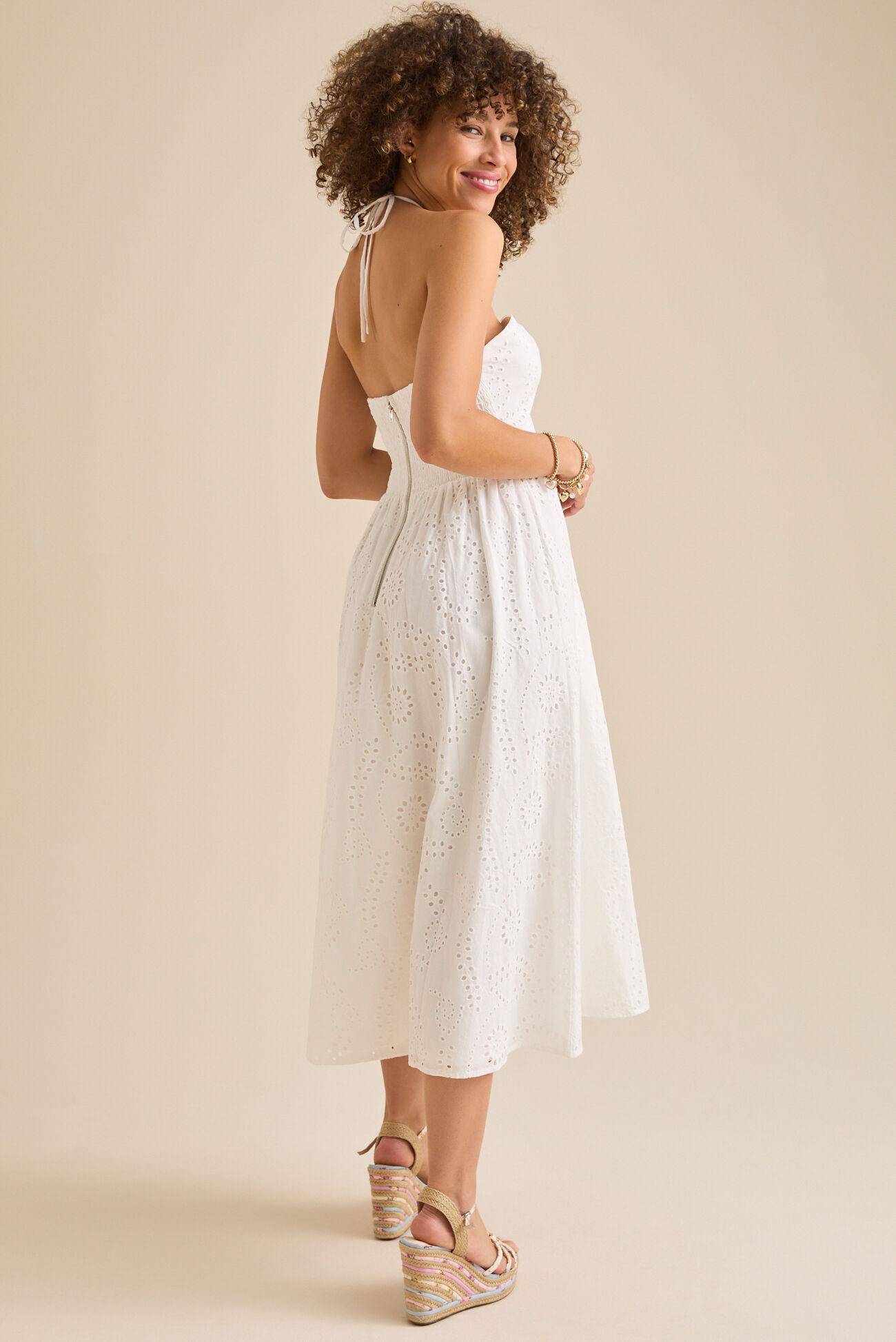 Madeline Eyelet Midi Dress Product Image