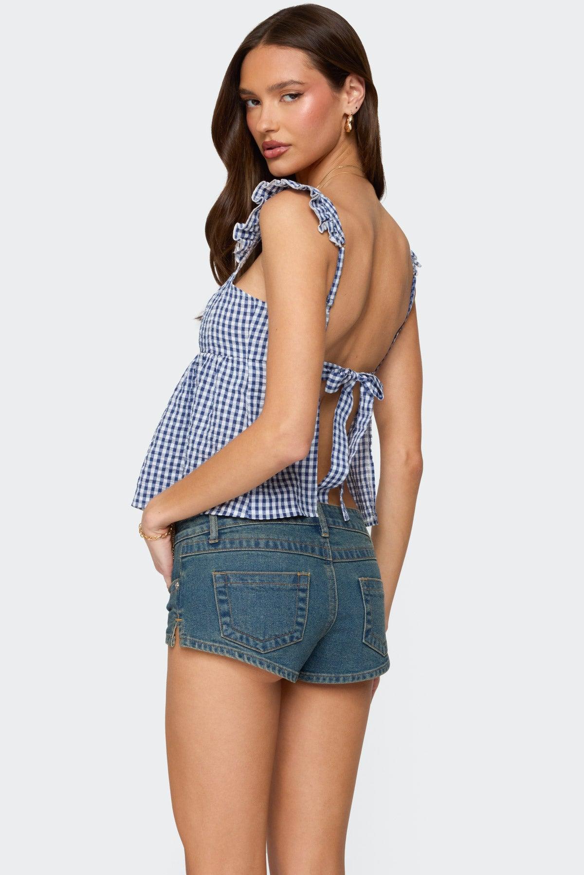 Jenson Backless Gingham Top Product Image