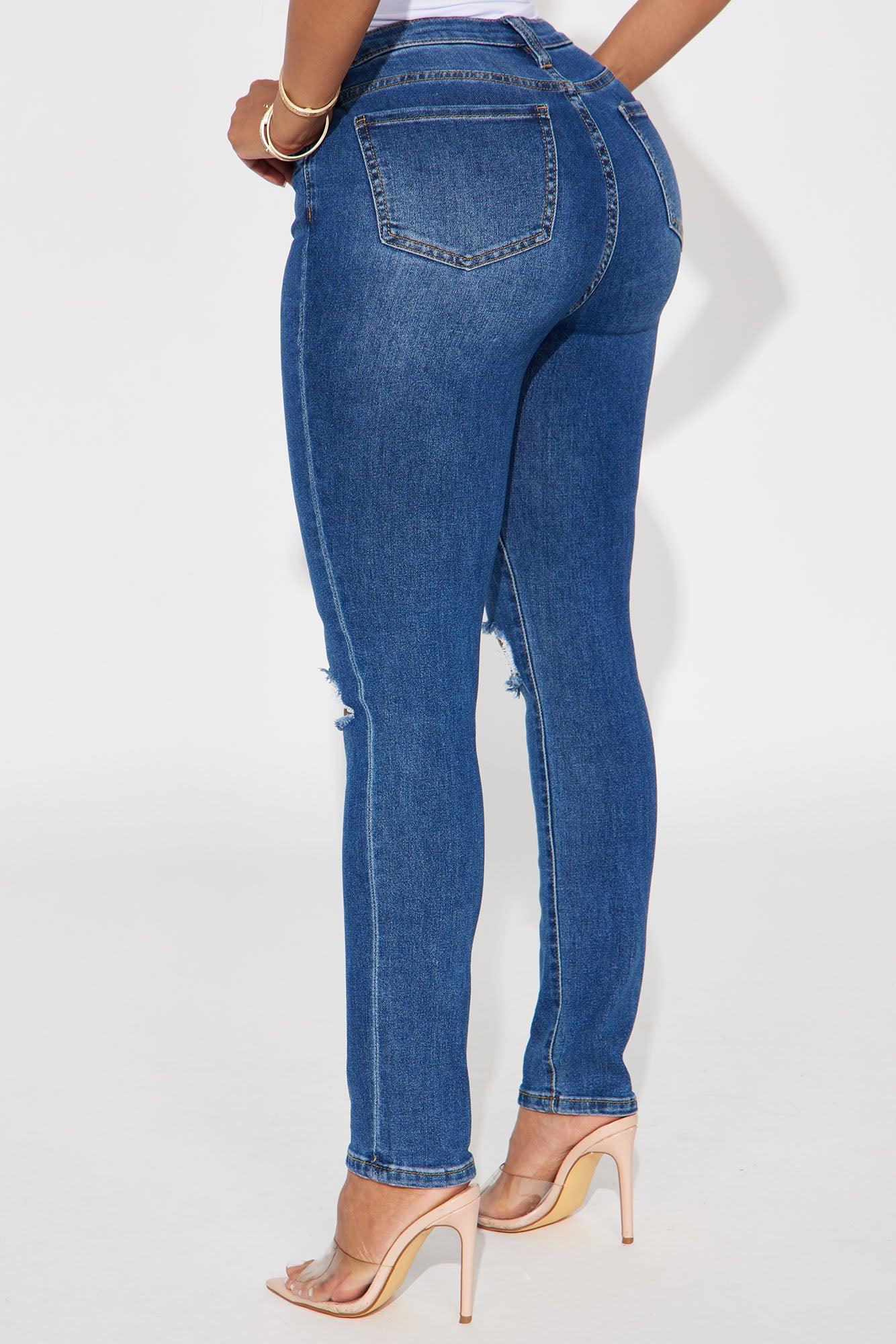 Lots Of Love Ripped Skinny Jeans - Dark Wash Product Image