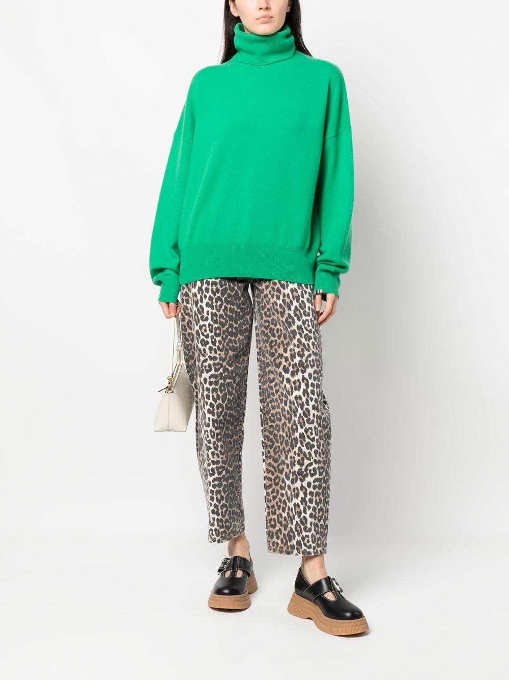 leopard-print tapered jeans Product Image