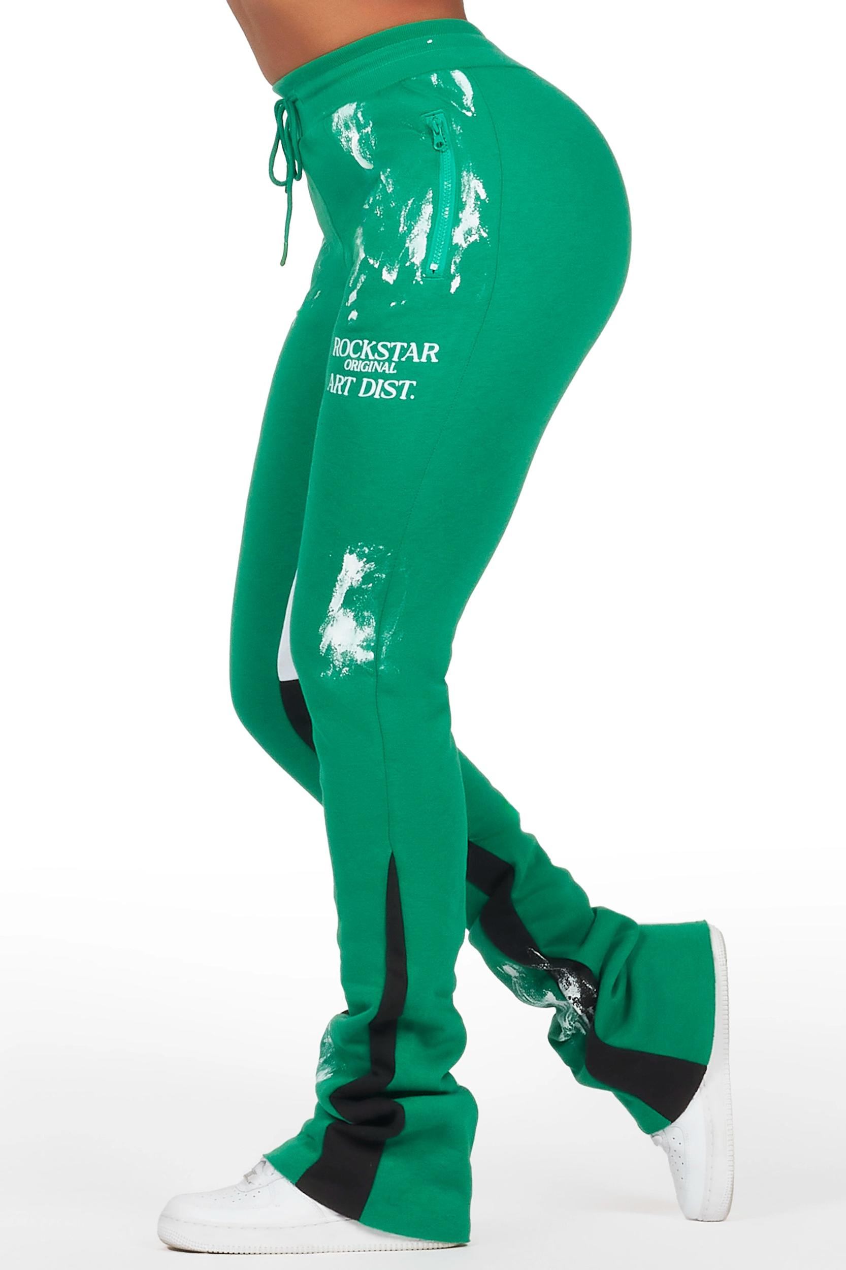 Filipa Green Stacked Flare Pant Female Product Image