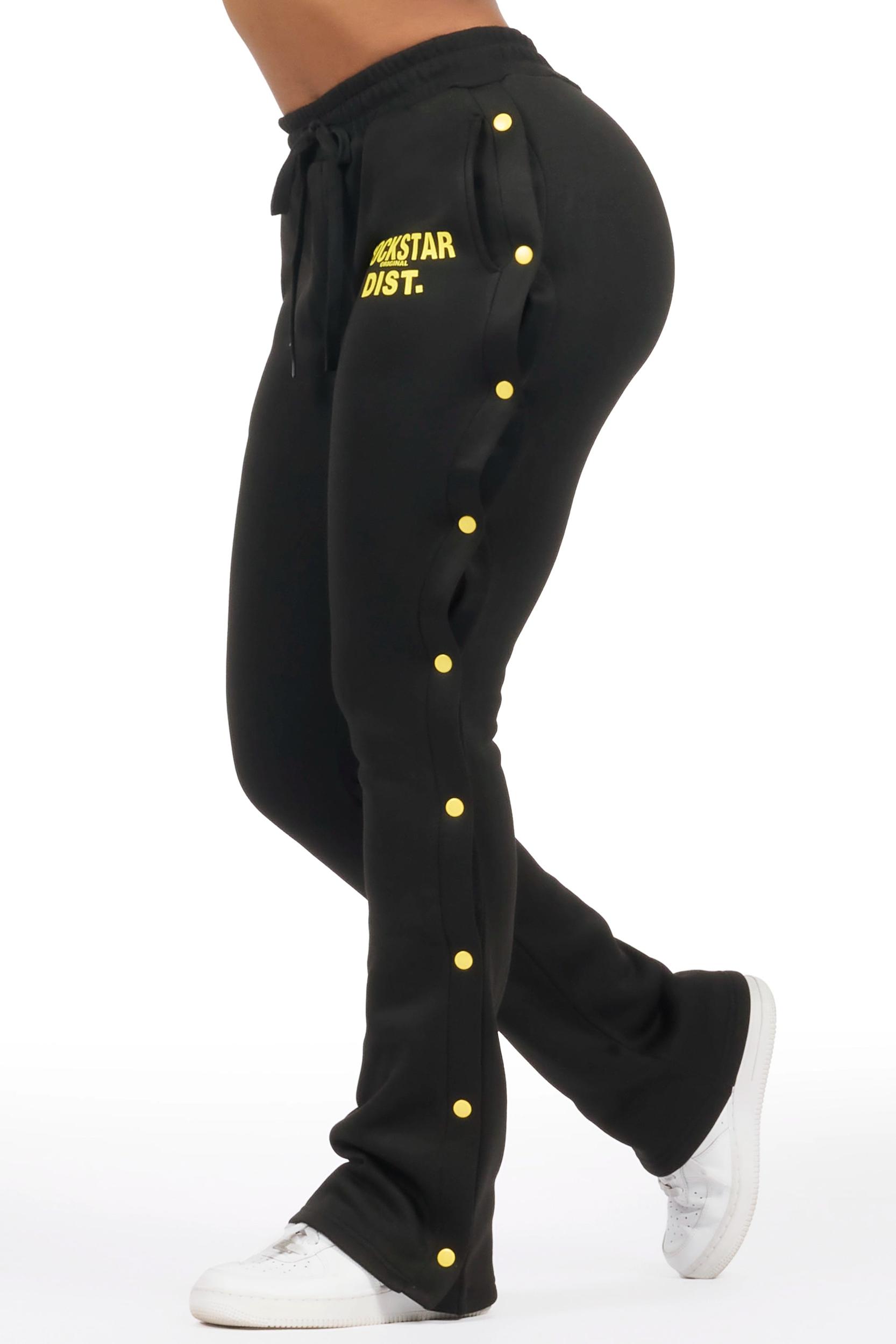 Kenniyah Black Snap Stacked Track Pant Female Product Image