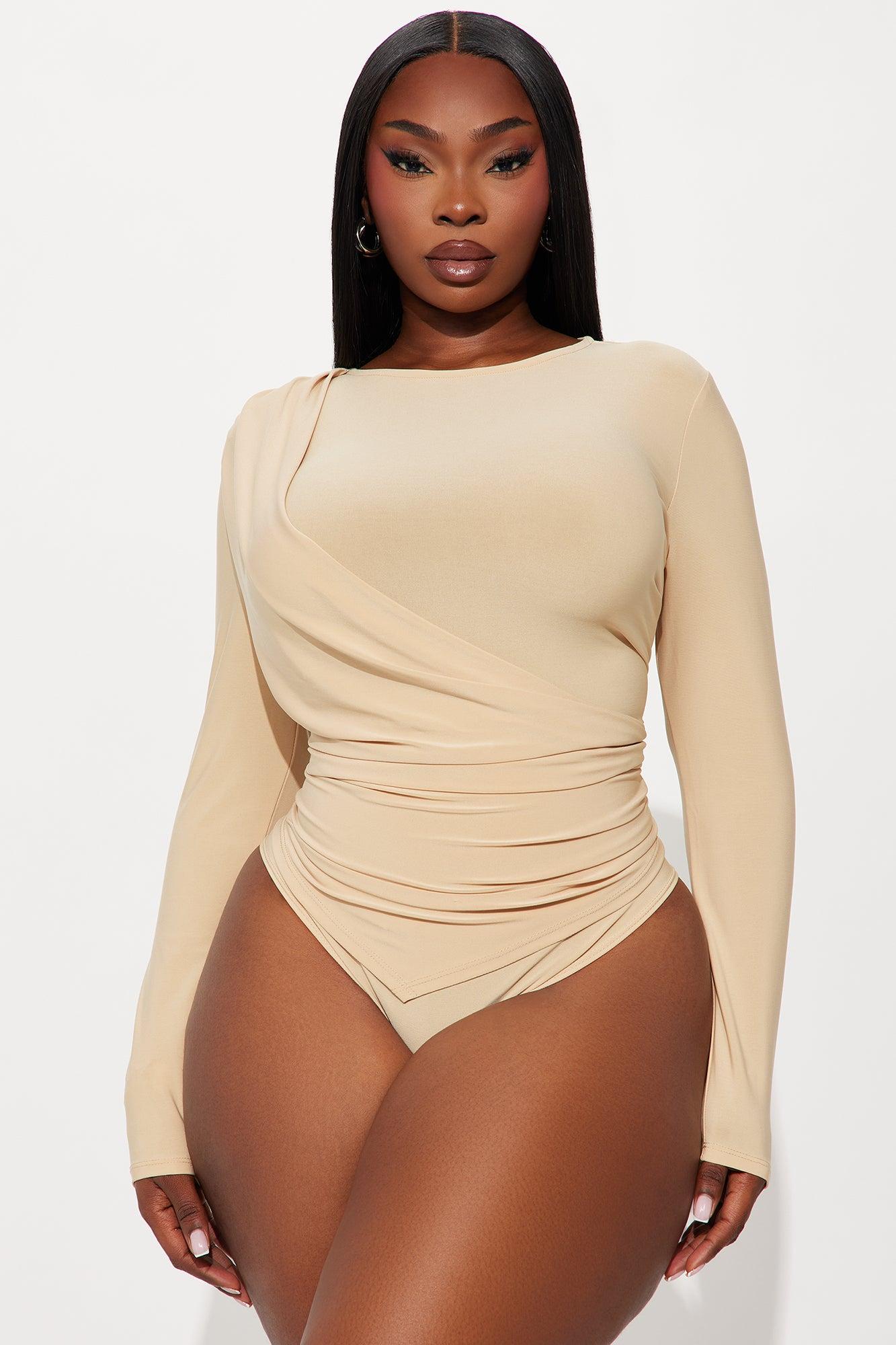 Annetta Long Sleeve Bodysuit - Taupe Product Image