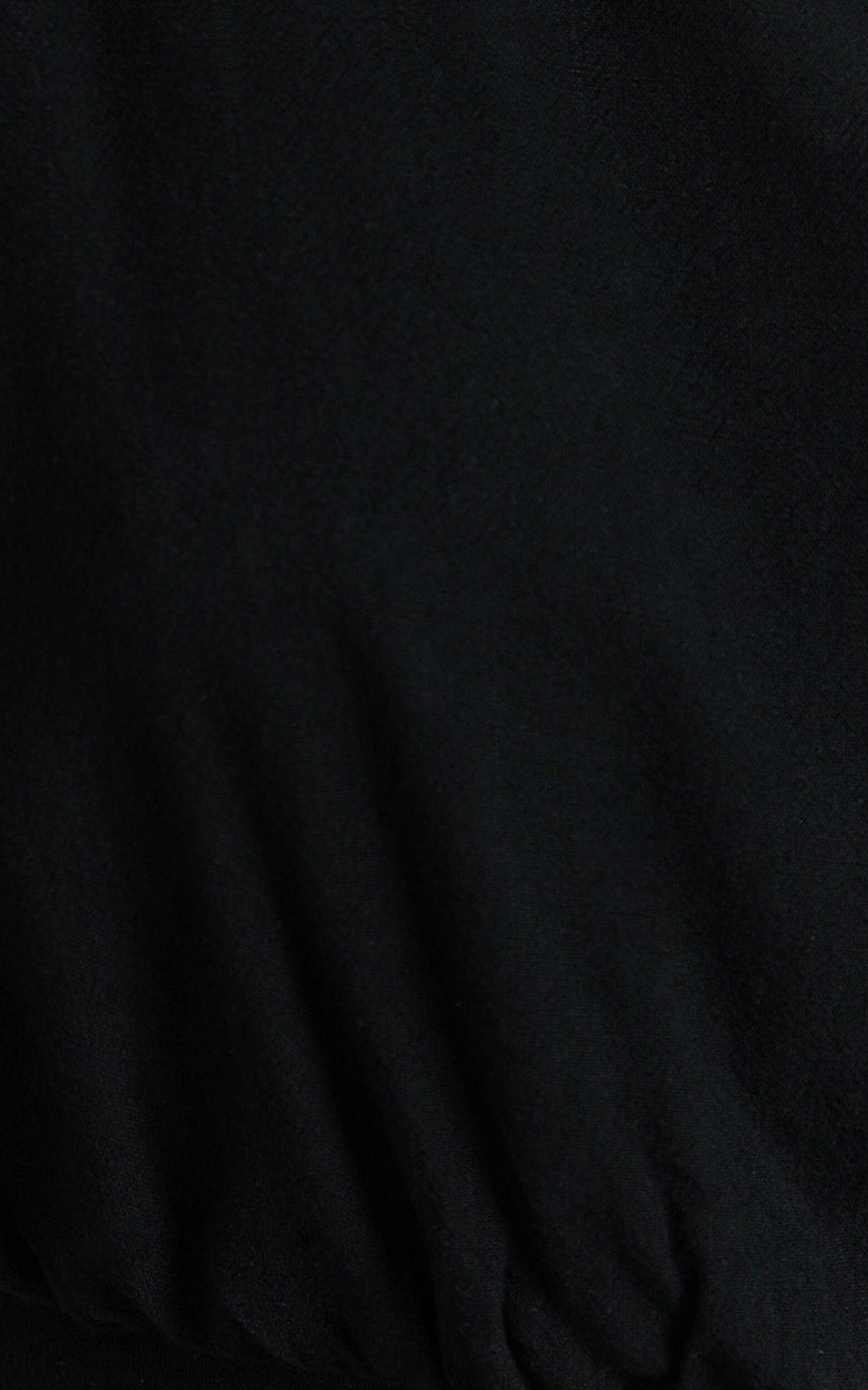 Nellie Mini Linen Dress - Linen One Shoulder Mini Dress in Black Product Image