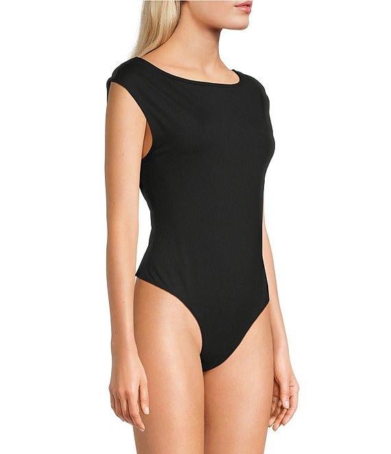Le Lis Boat Neck Cap Sleeve Open Back Bodysuit Product Image