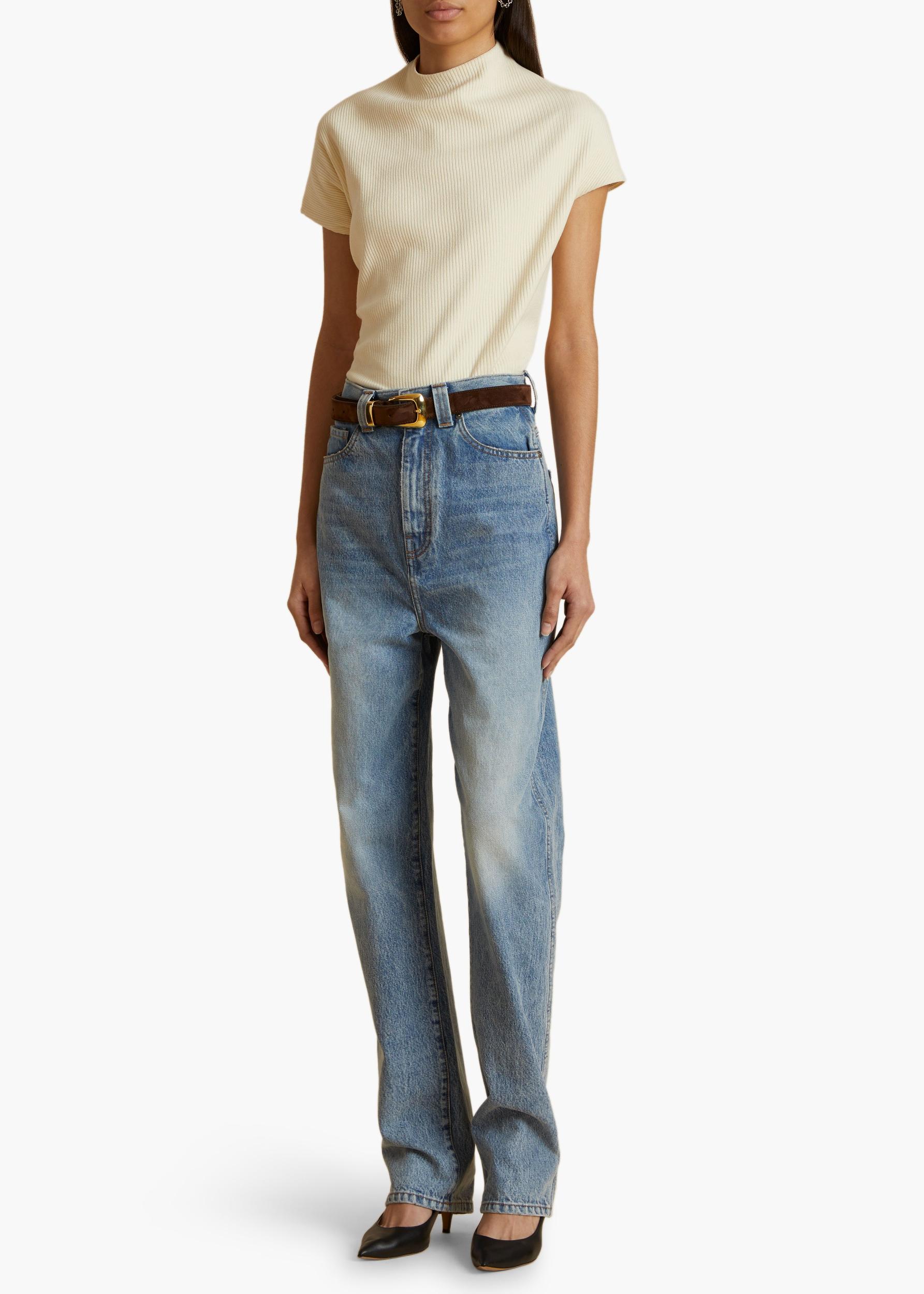 Benny Belt in Coffee Suede with Gold Product Image