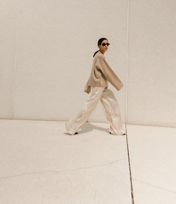 Antonio Melani x Elizabeth Damrich Candlelight Drapey Satin Wide-Leg Pant Product Image