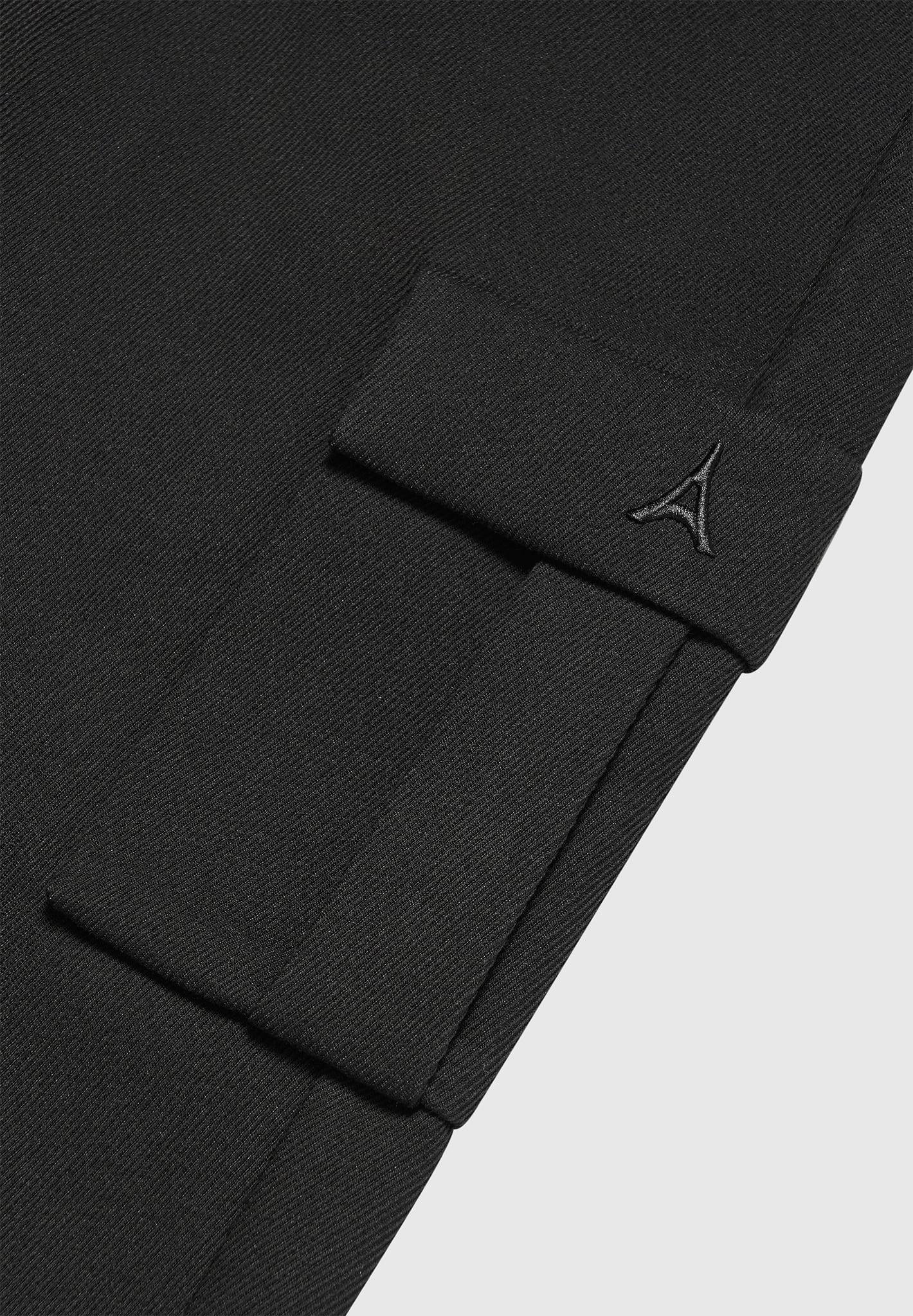 Twill Cargo Regular Fit Pants - Black Male Product Image