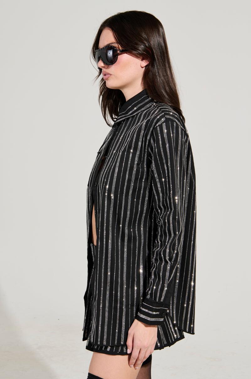 ONTO THE NEXT EMBELLISHED BUTTON DOWN TOP Product Image