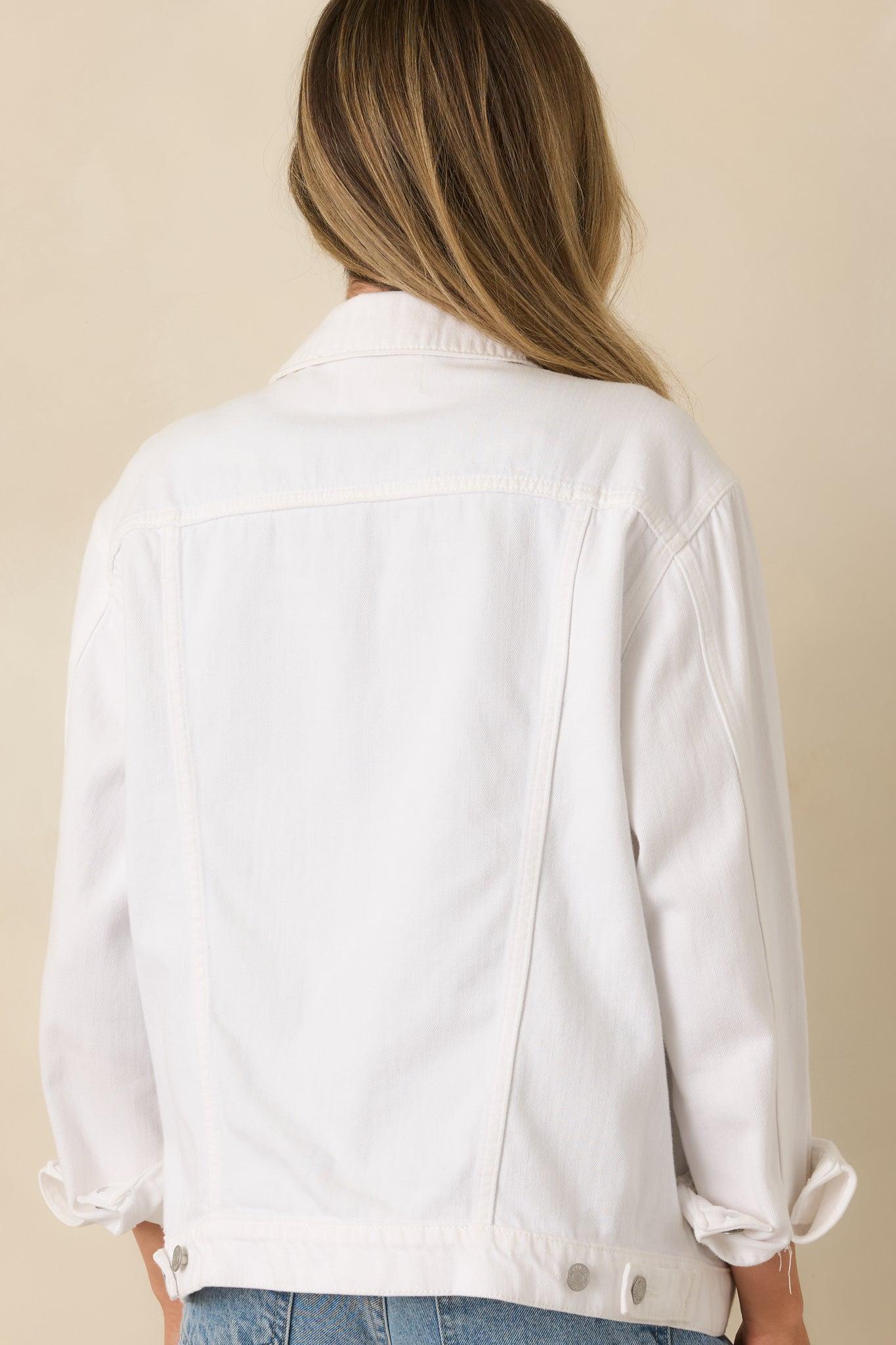 Do You Ever White Denim Jacket Product Image