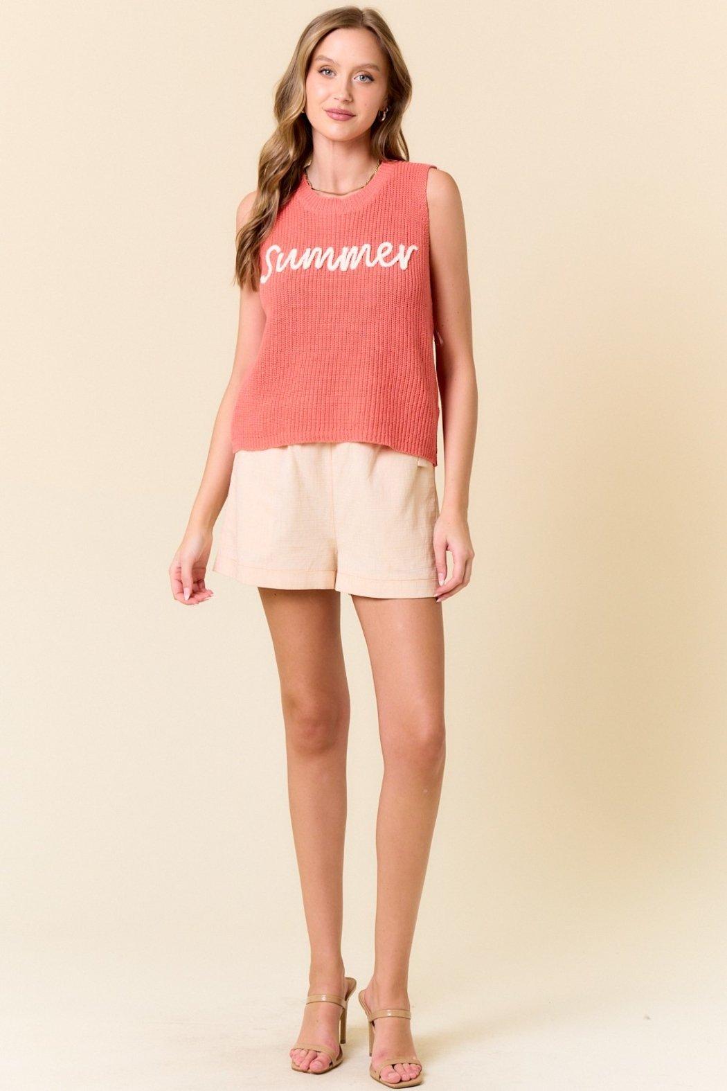 Round Neck Summer Sweater Tank Top Product Image