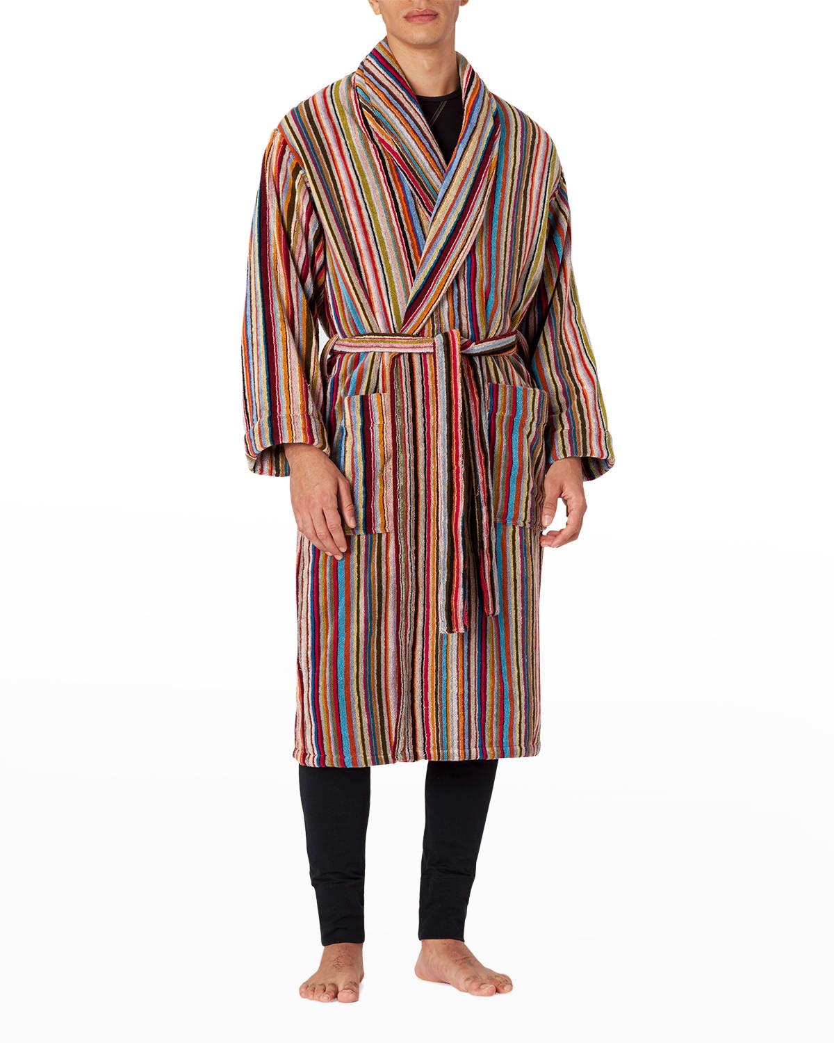 Mens Multi-Stripe Robe - Product Image