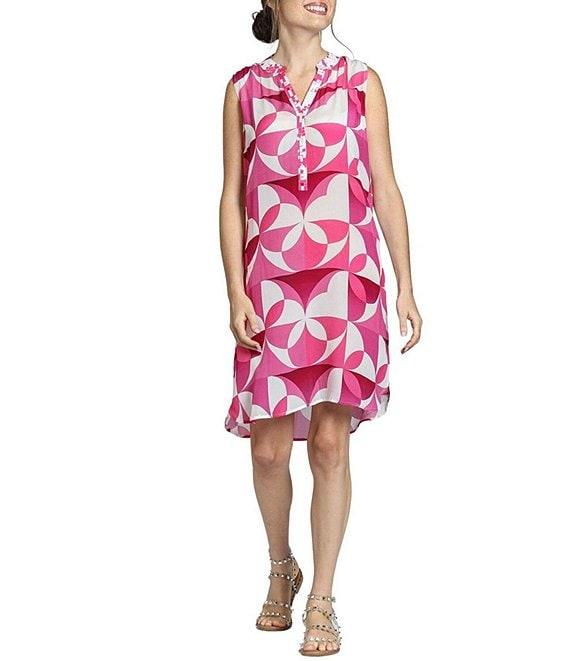APNY Woven Printed V-Neck Sleeveless Sheath Dress Product Image