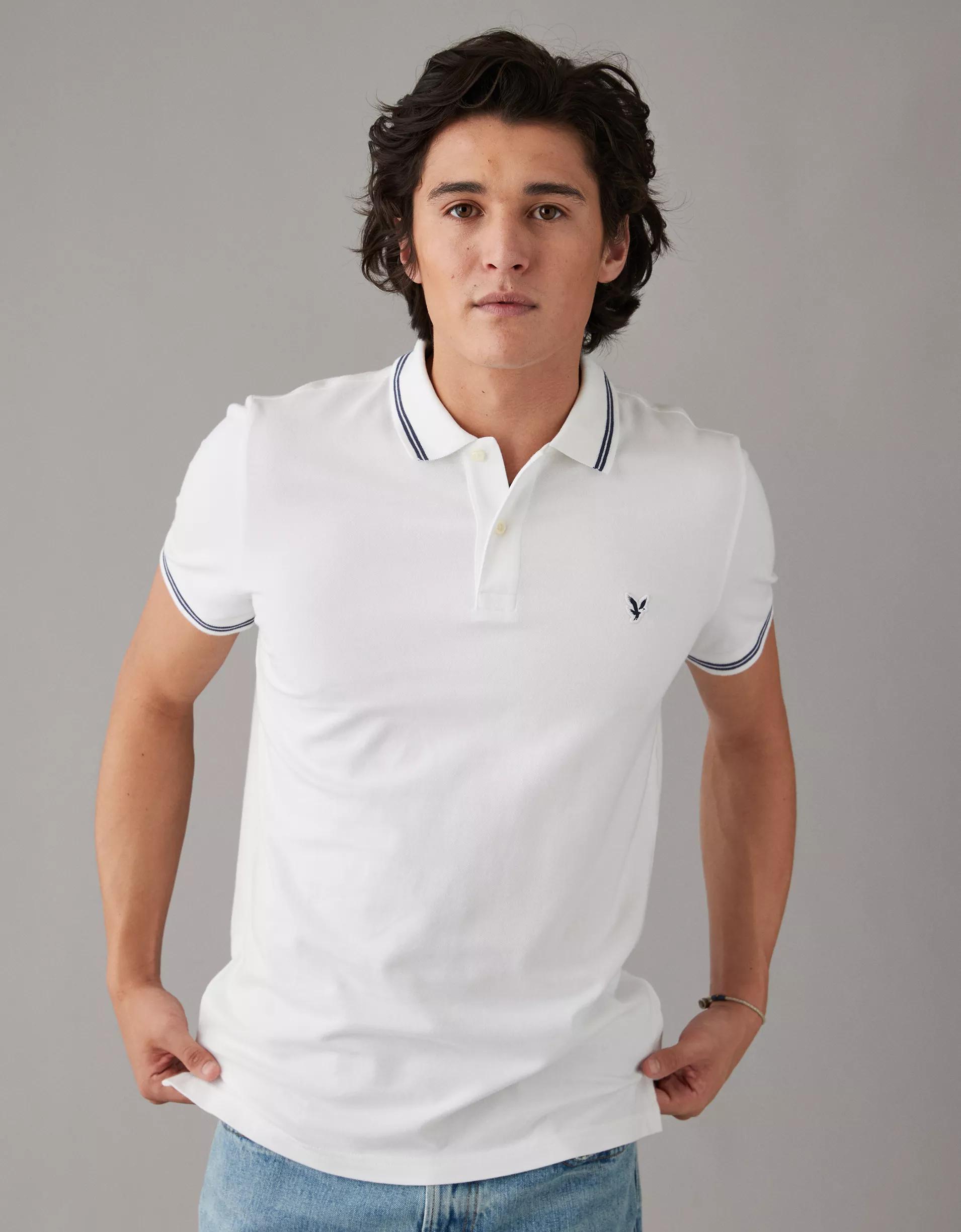 AE Lived-In Slim Fit Pique Polo Shirt Product Image