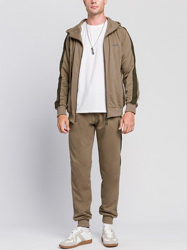 Men's Side Striped Long Sleeve Tracksuit Set Product Image