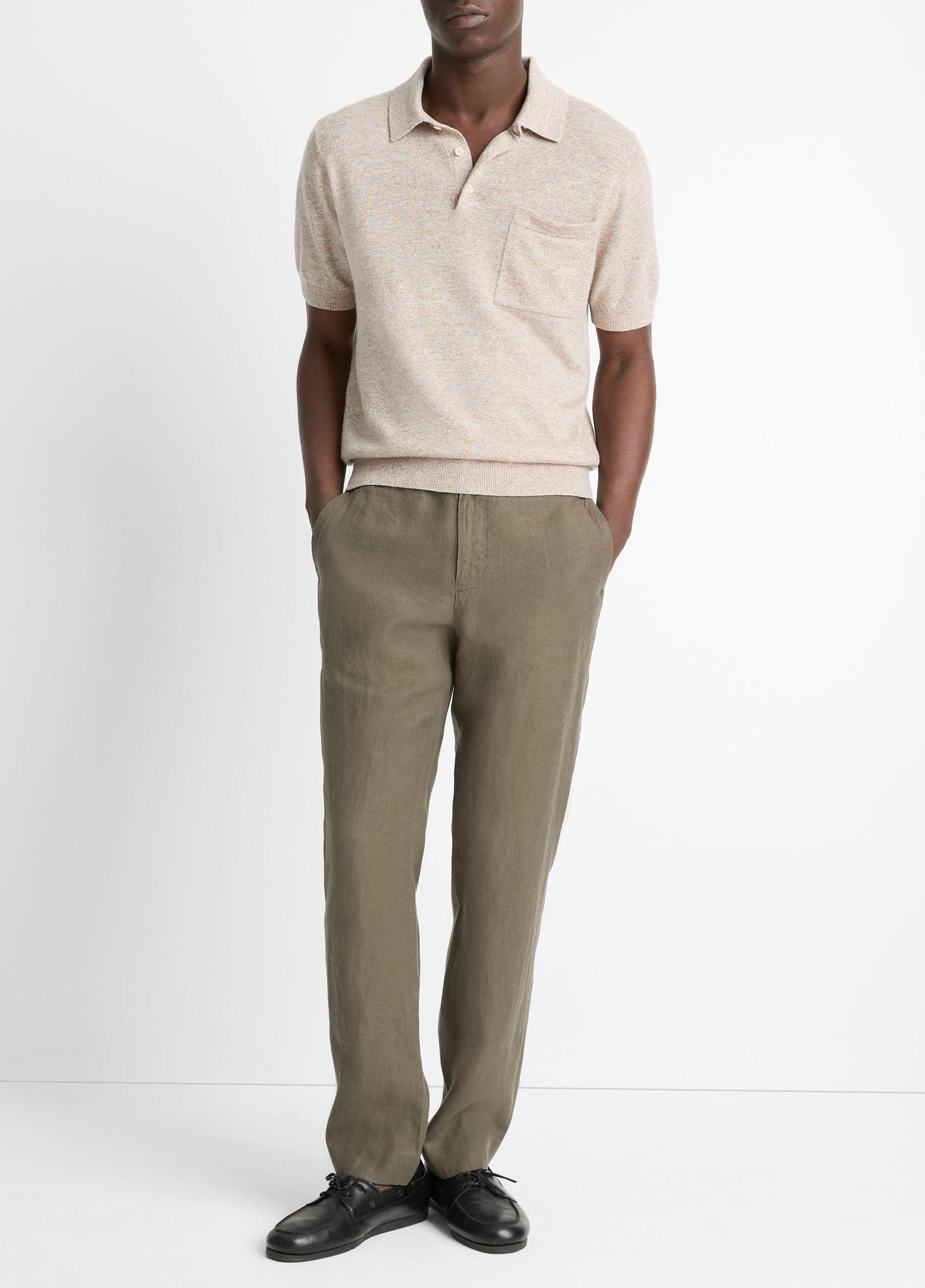 Linen, Wool & Cashmere Polo Sweater Product Image