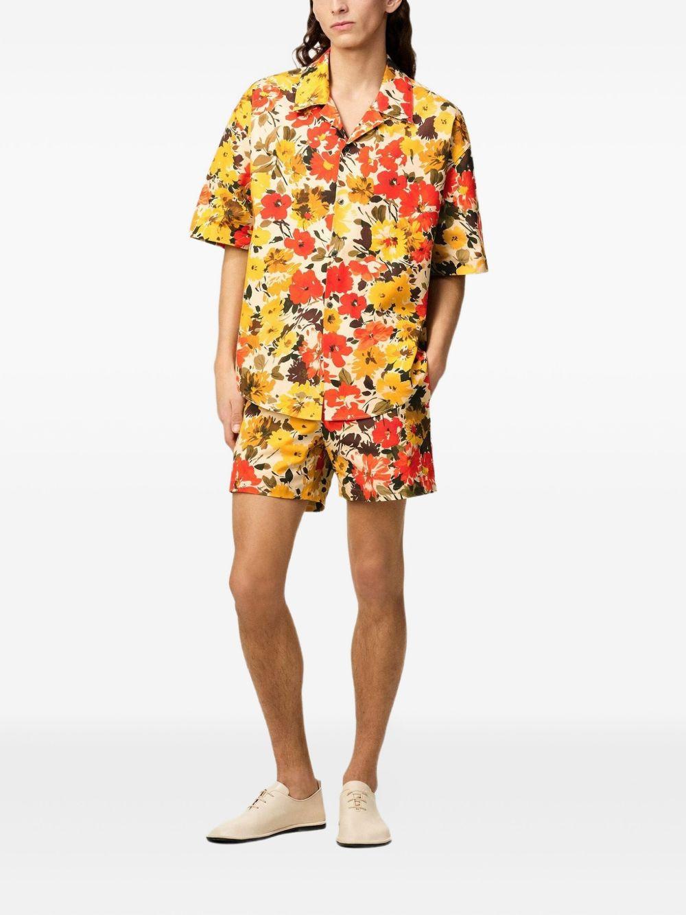 cotton floral-print shirt Product Image