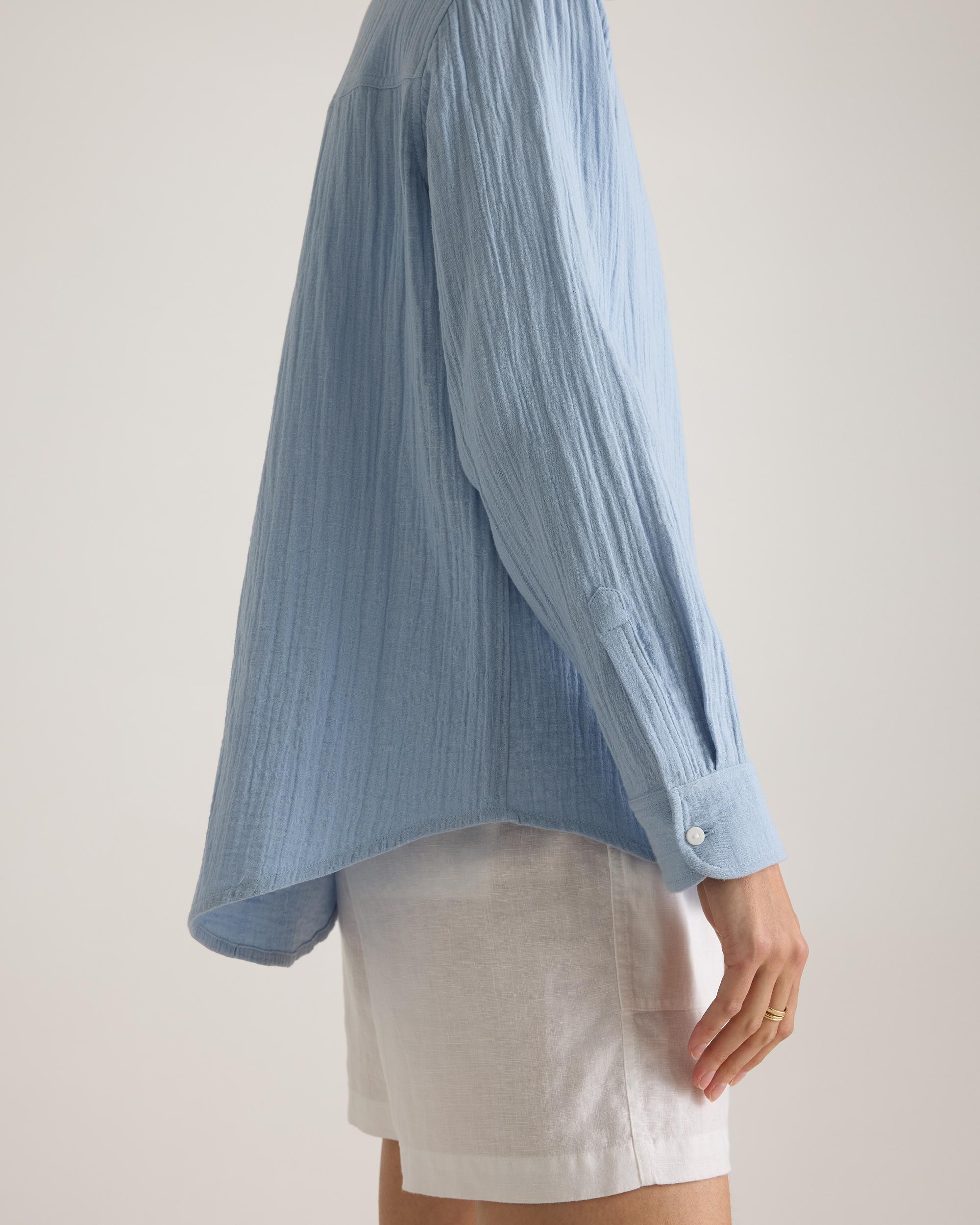 Quince | Women's Gauze Long Sleeve Shirt Organic Cotton Product Image