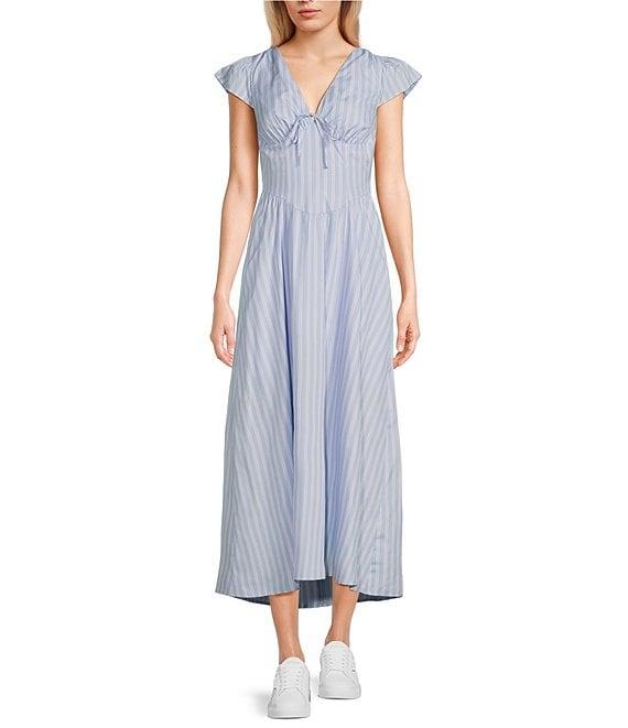 GB Stripe Poplin Maxi Dress Product Image