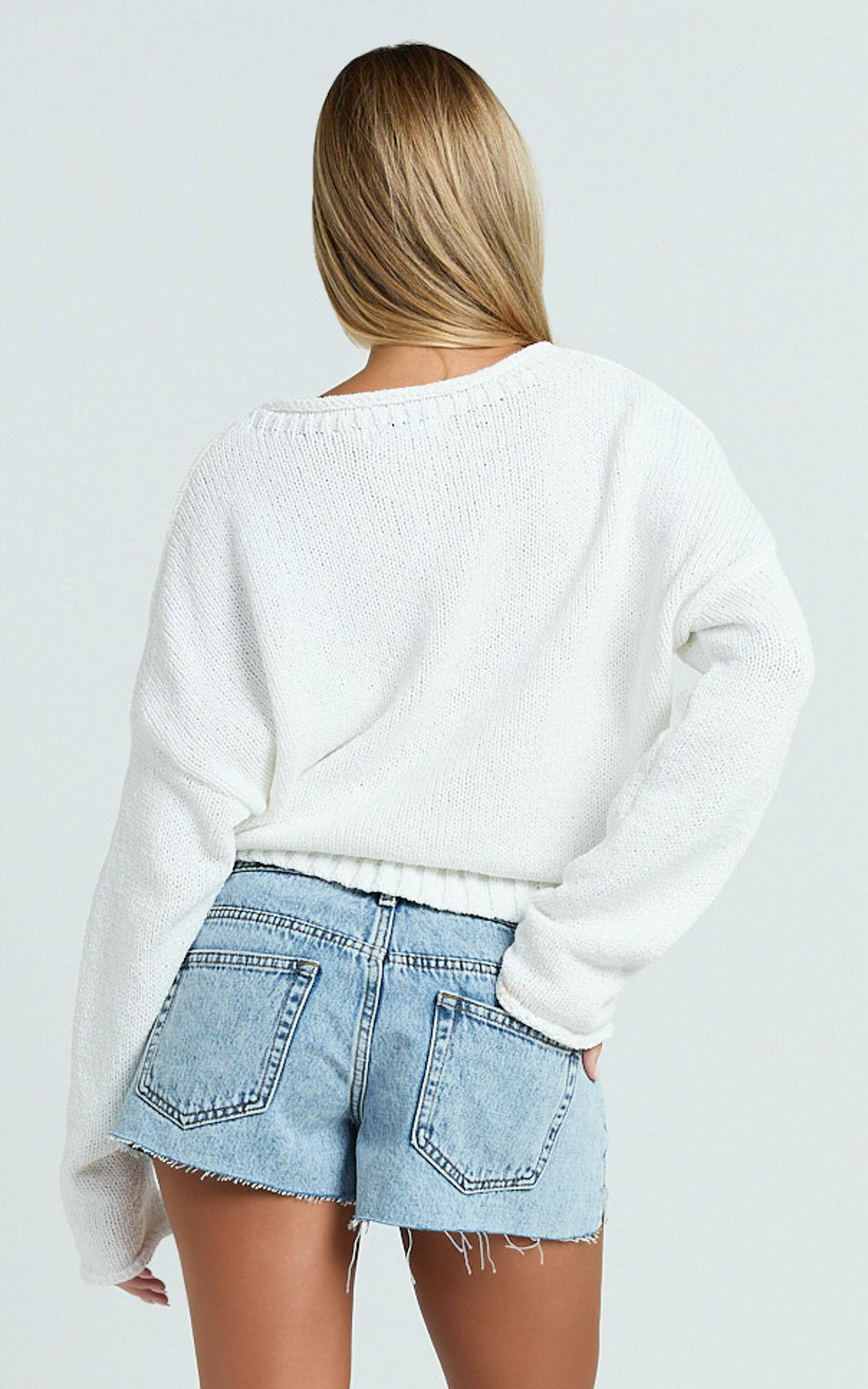 Camille Shorts - Low Rise Recycled Denim Distressed Mini Shorts in Light Blue Wash Product Image