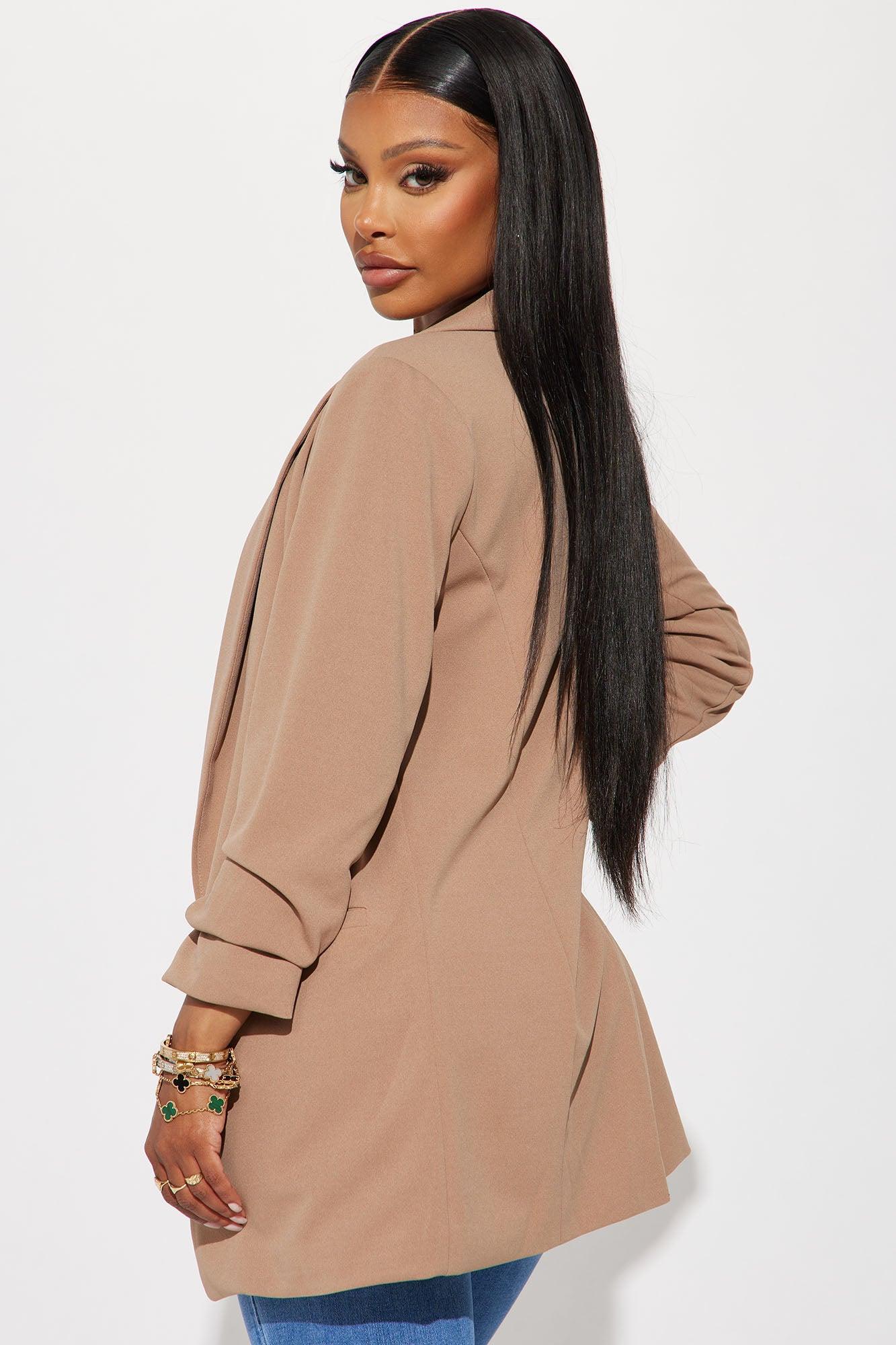 The Celine Blazer - Taupe Product Image