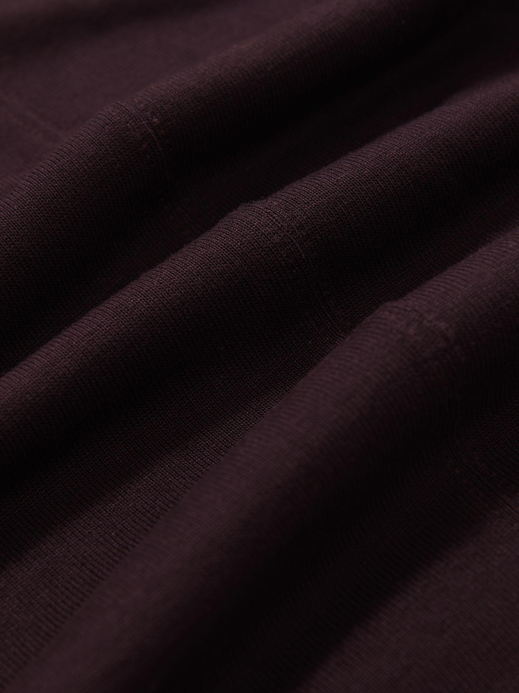 Jersey V-Neck Top in Plum Product Image