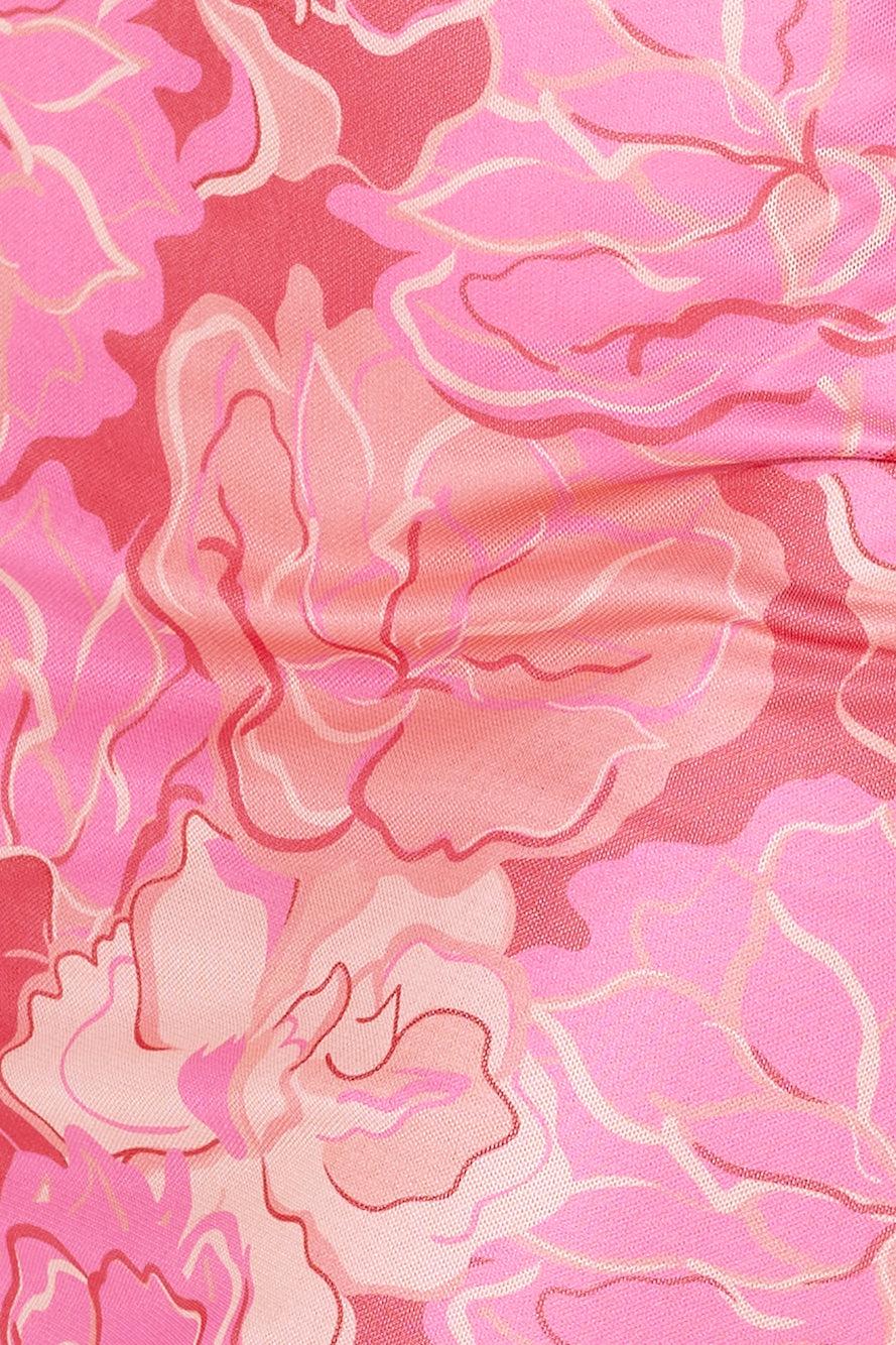 Feeling Spicy Mesh Crop Top Pink Product Image