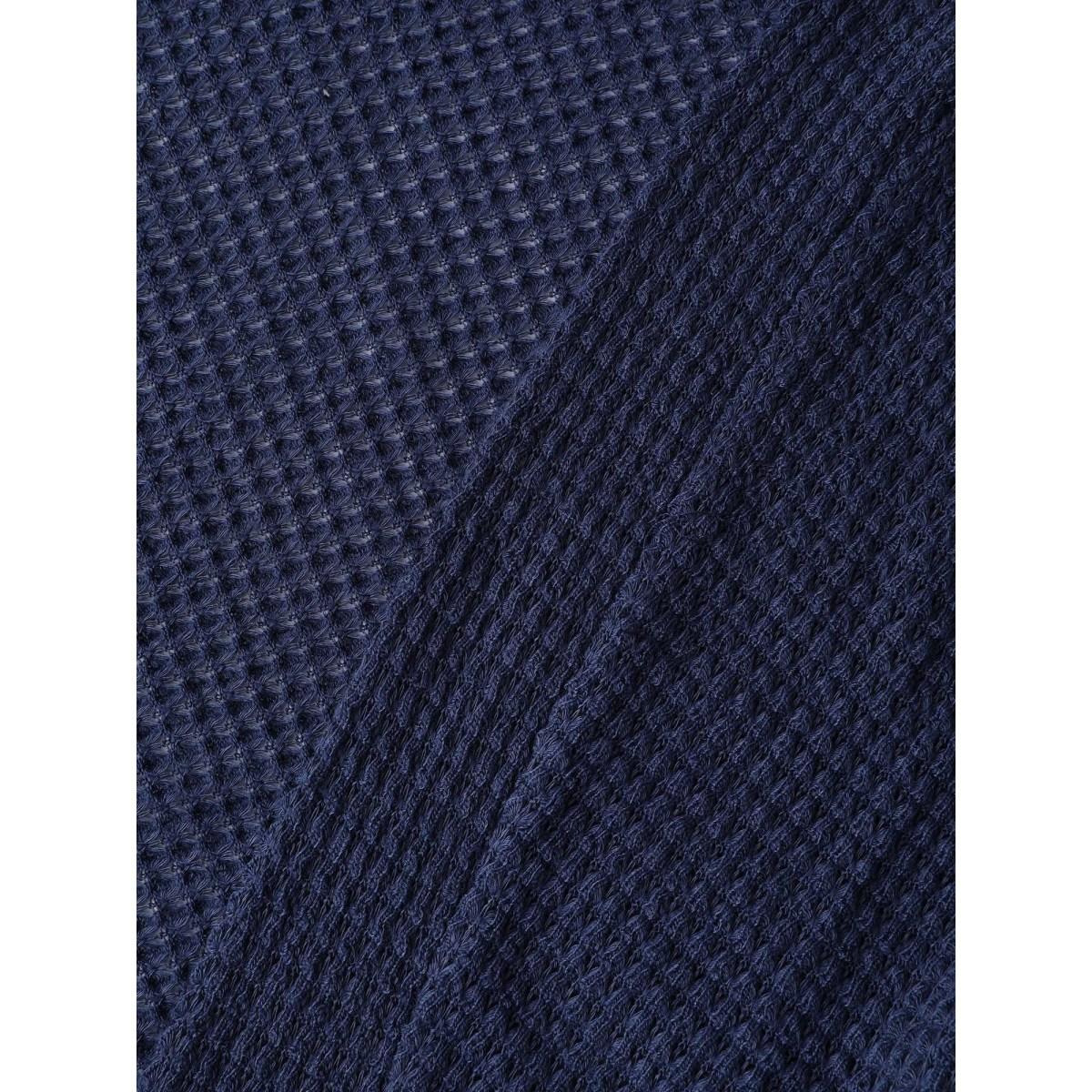 Plus Size Waffle Textured Arc Hem Jacket Women Indigo Texture Patch pocket Casual Jackets BloomChic 22-24/3X Product Image