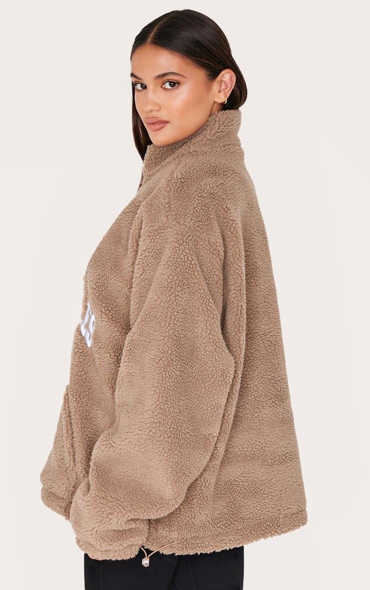 Taupe Quarter Zip Pocket Detail Fleece Product Image