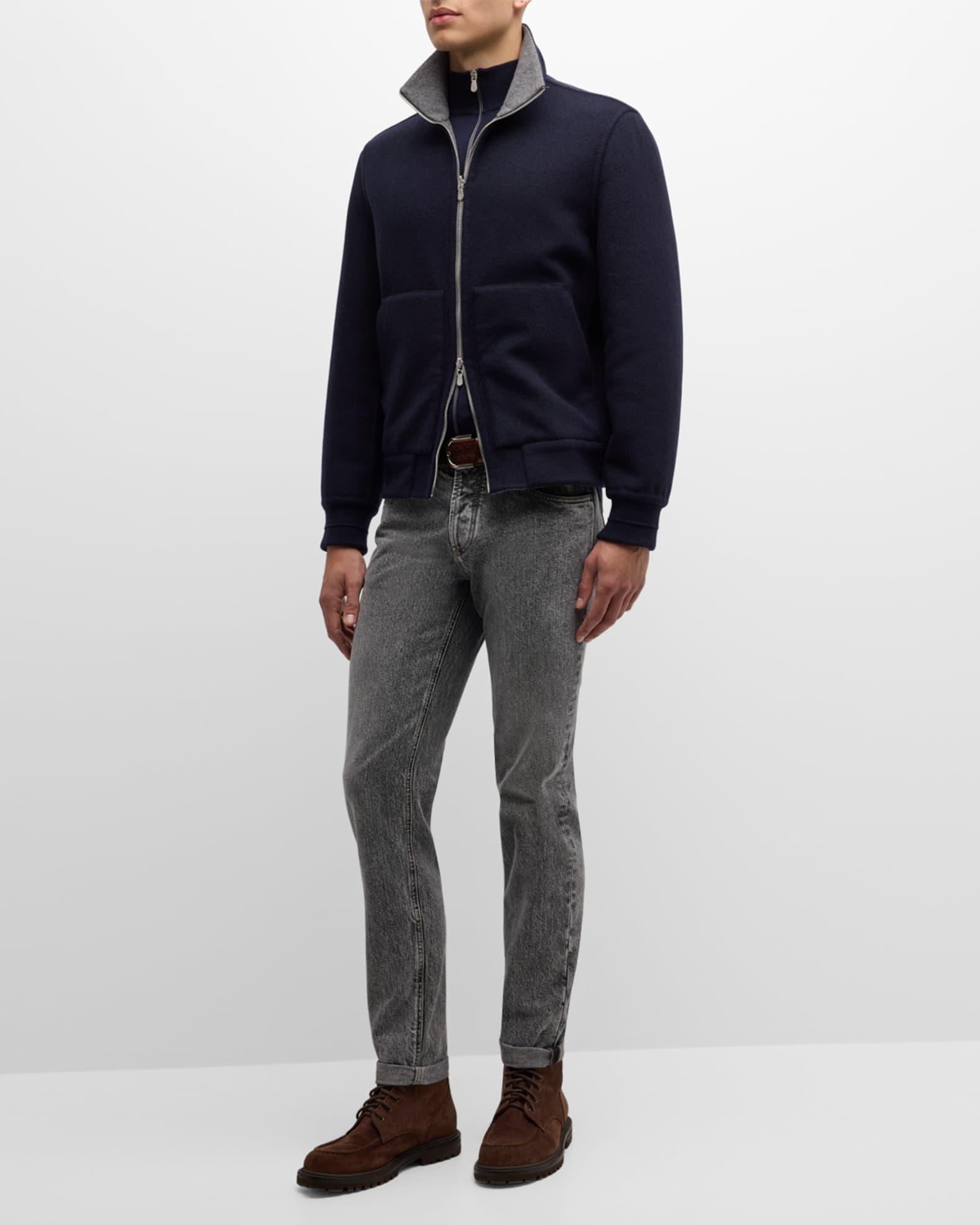 Men's Cashmere Reversible Blouson Jacket Product Image