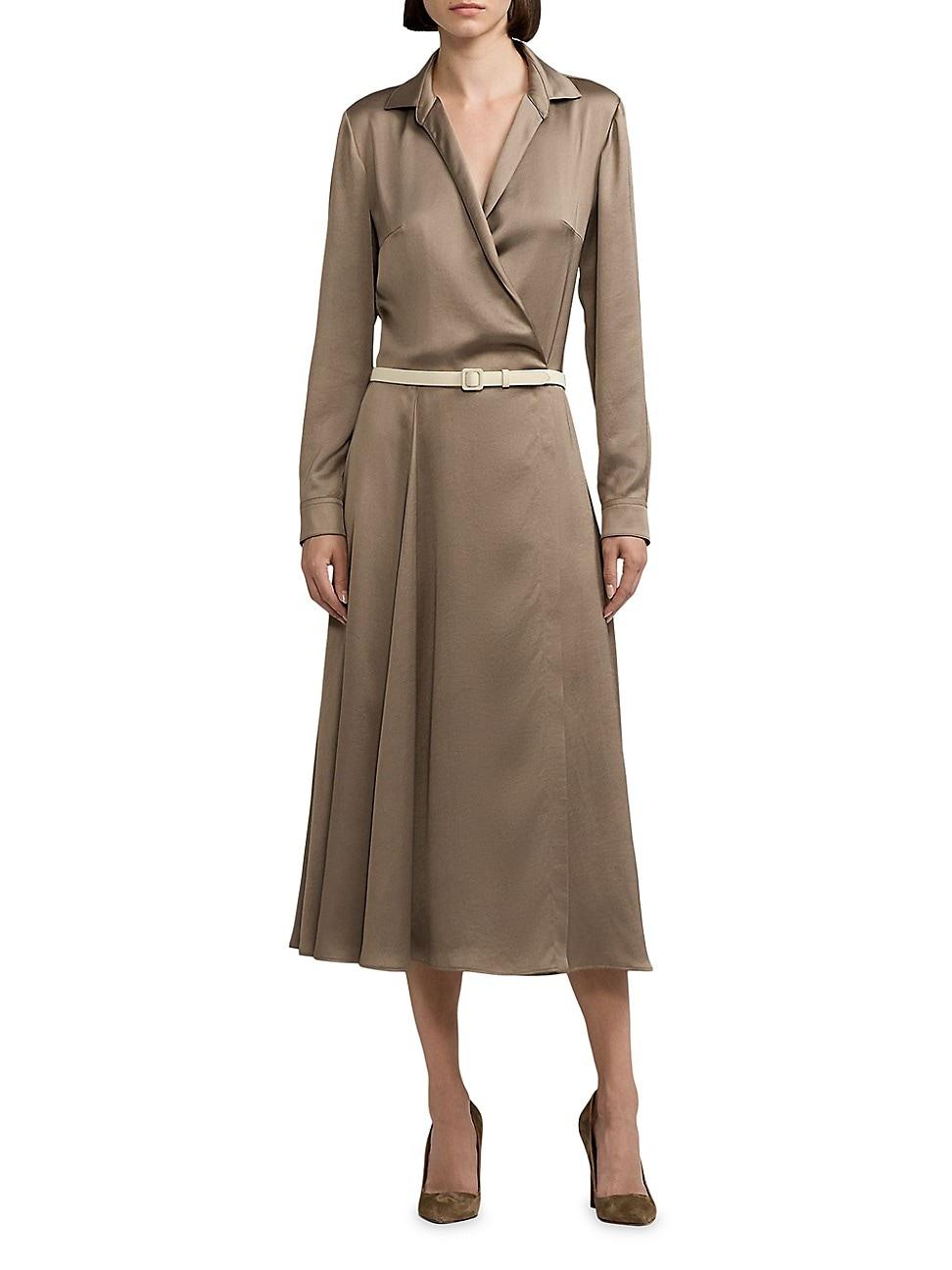 Womens Washed Charmeuse Shirtdress Product Image