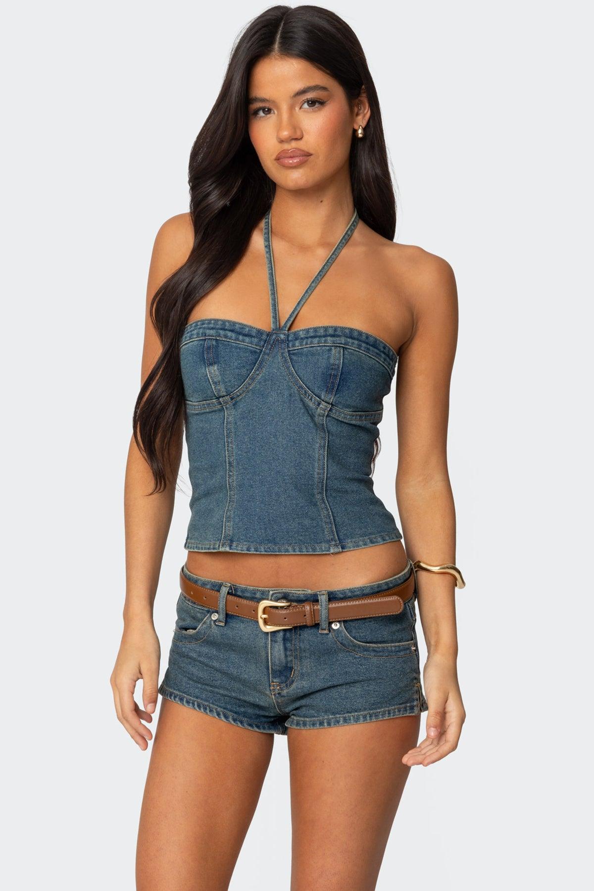 Jagger Denim Halter Top Product Image