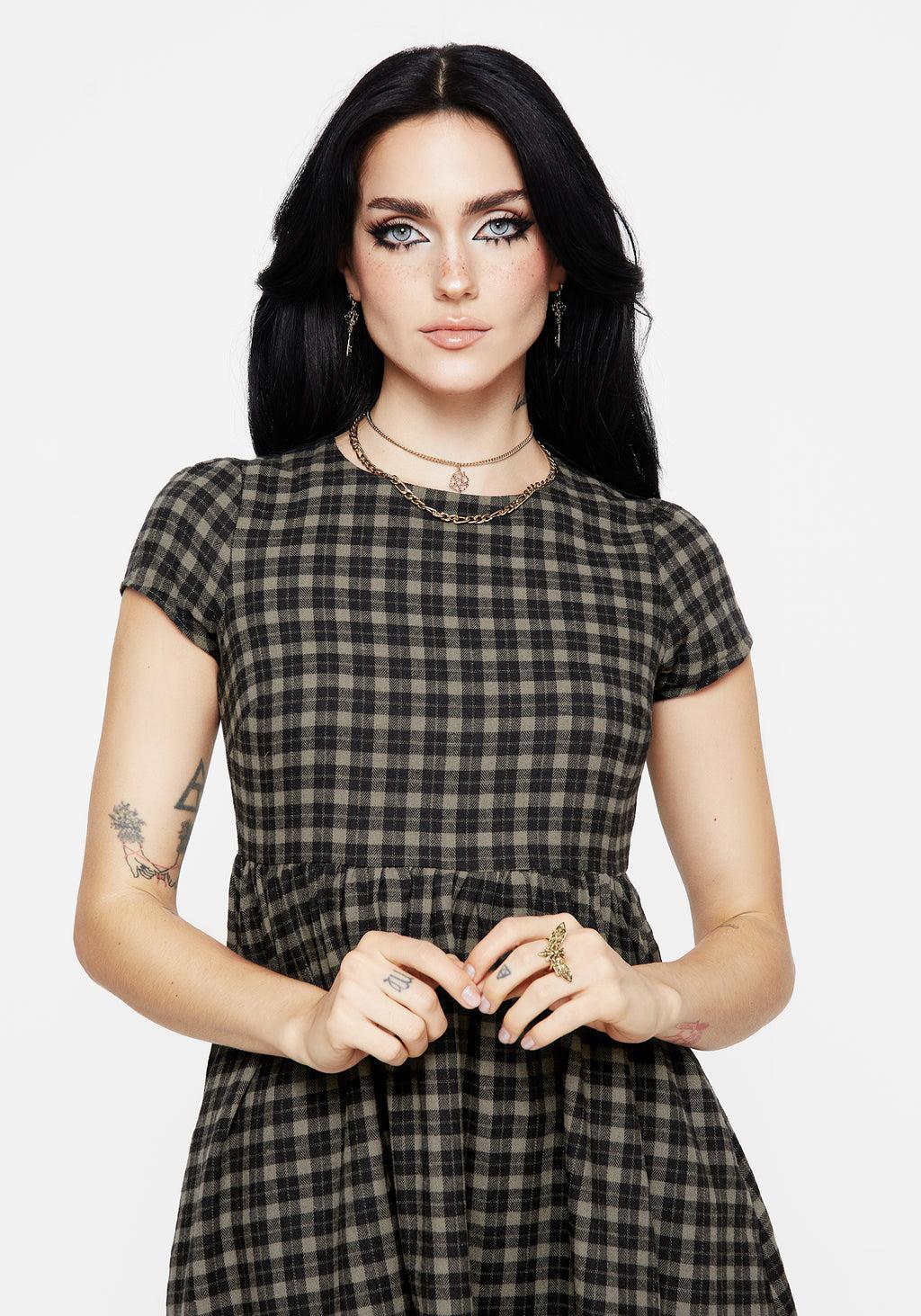 Terra Mini Smock Dress - Olive Product Image