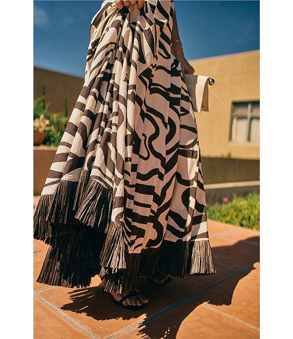 Antonio Melani x M.G. Style Somers Swirl Print Linen Blend Straw Trim Two Piece Set Product Image