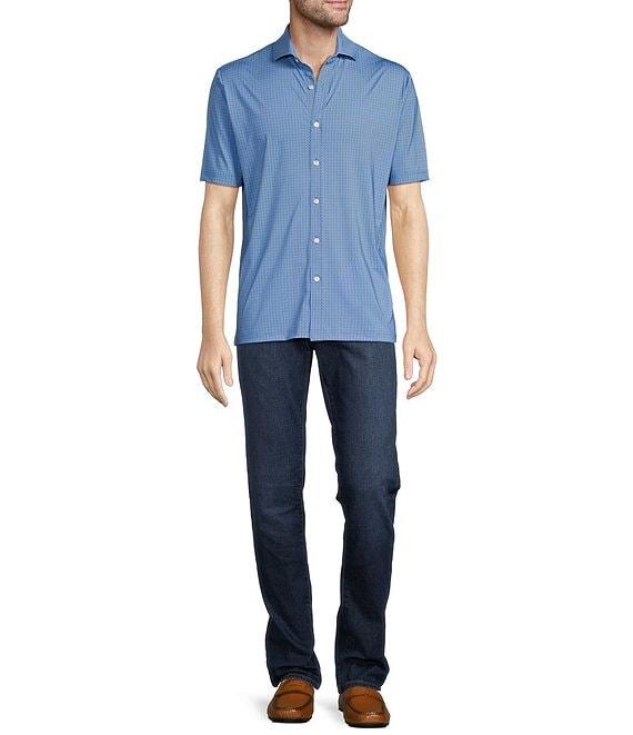 Hart Schaffner Marx Luxury Performance Short Sleeve Geo Floral Coat Front Shirt Product Image