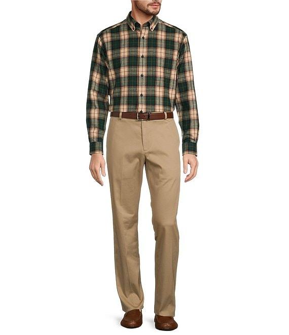 Roundtree & Yorke Long Sleeve Medium Plaid Portuguese Flannel Sport Shirt Product Image