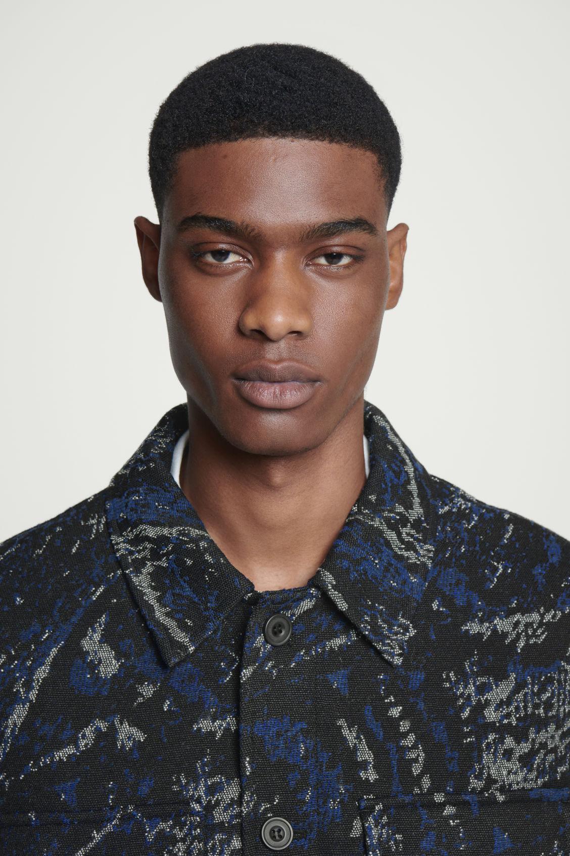 RELAXED WOOL-BLEND JACQUARD OVERSHIRT Product Image