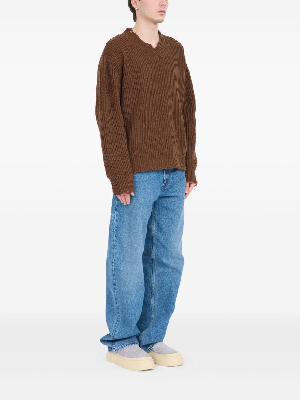 ribbed V-neck sweater Product Image