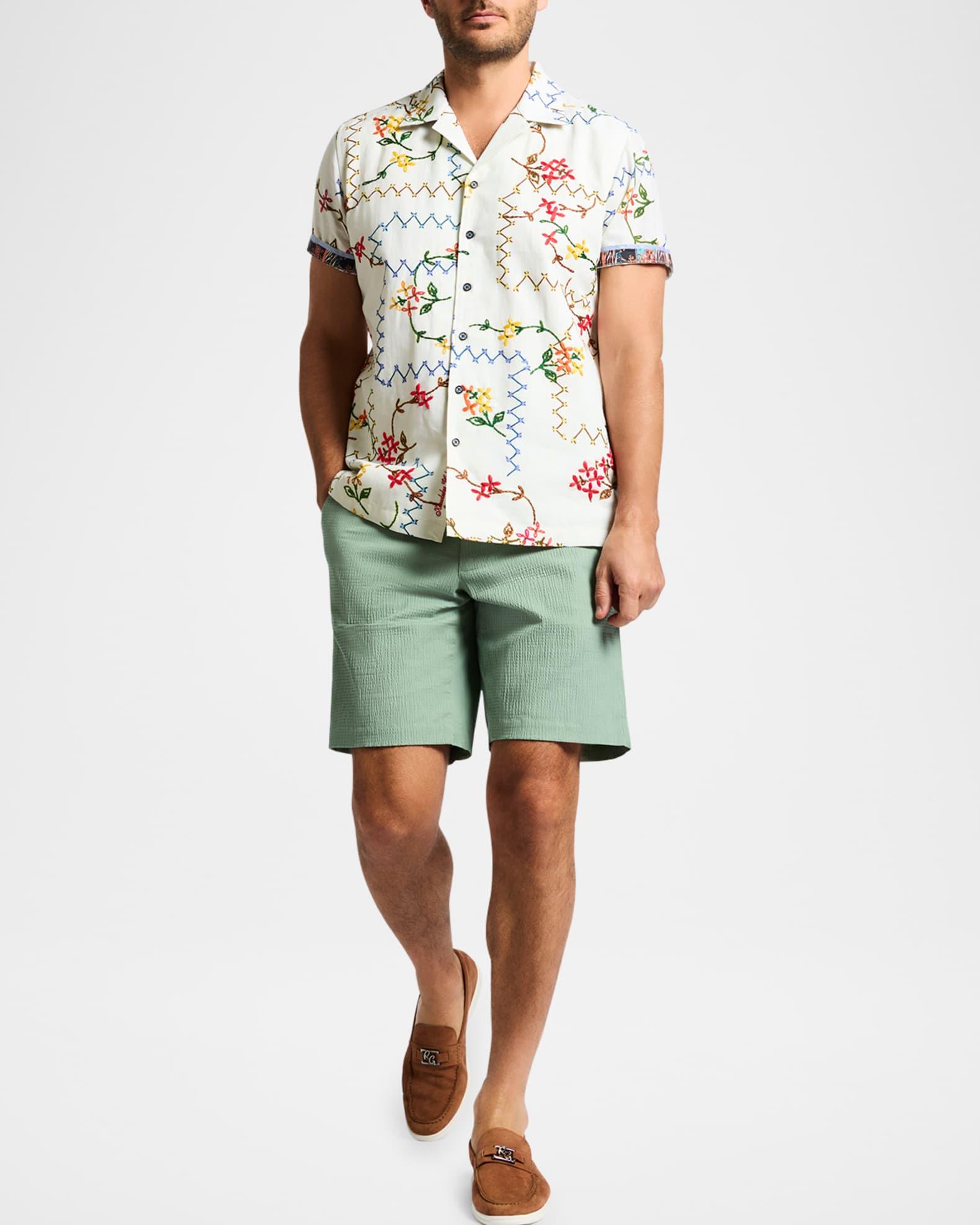 Men's Marettimo Floral Embroidered Camp Shirt Product Image