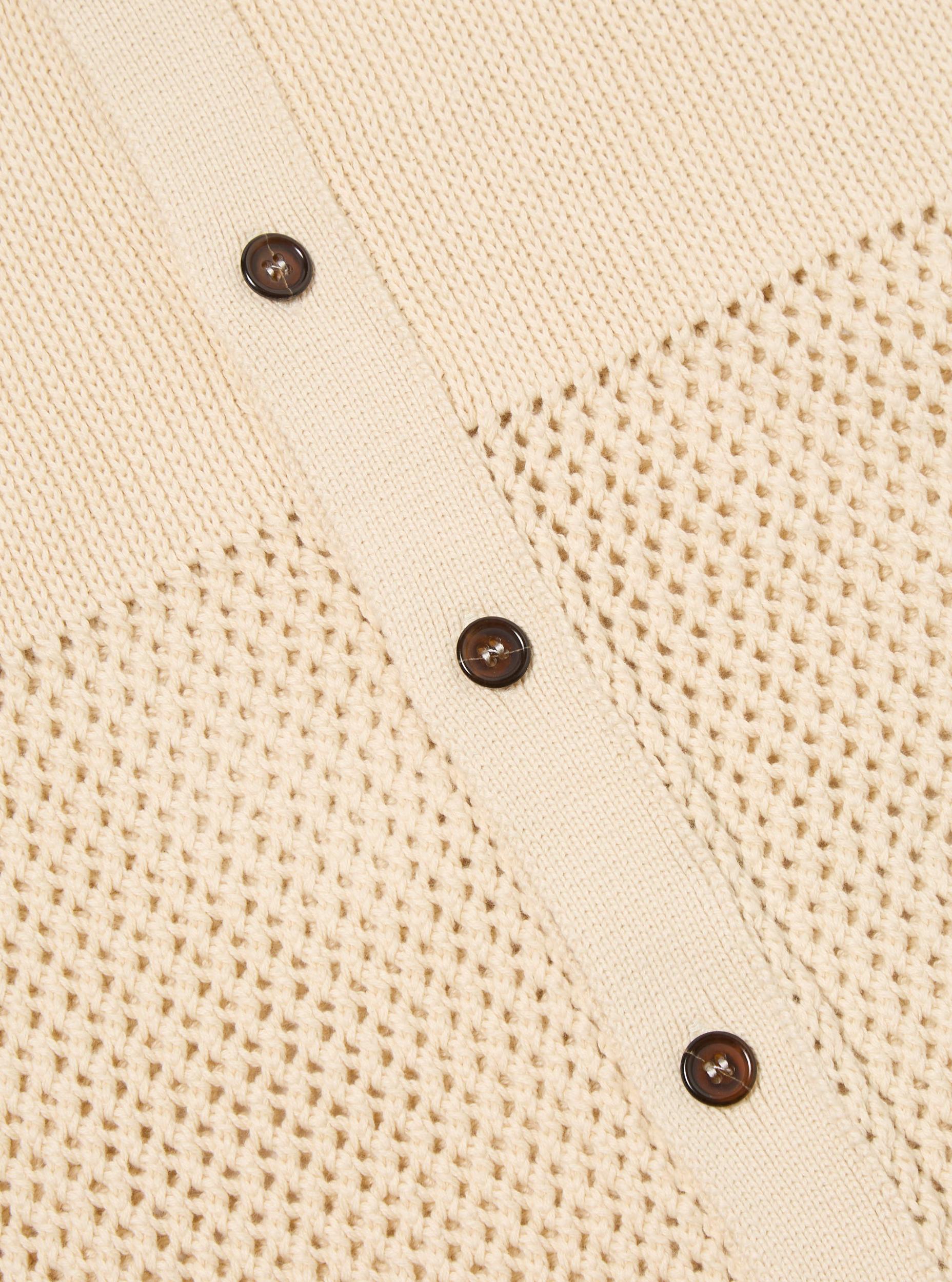 Universal Works S/S Knit Shirt in Ecru Open Knit Product Image