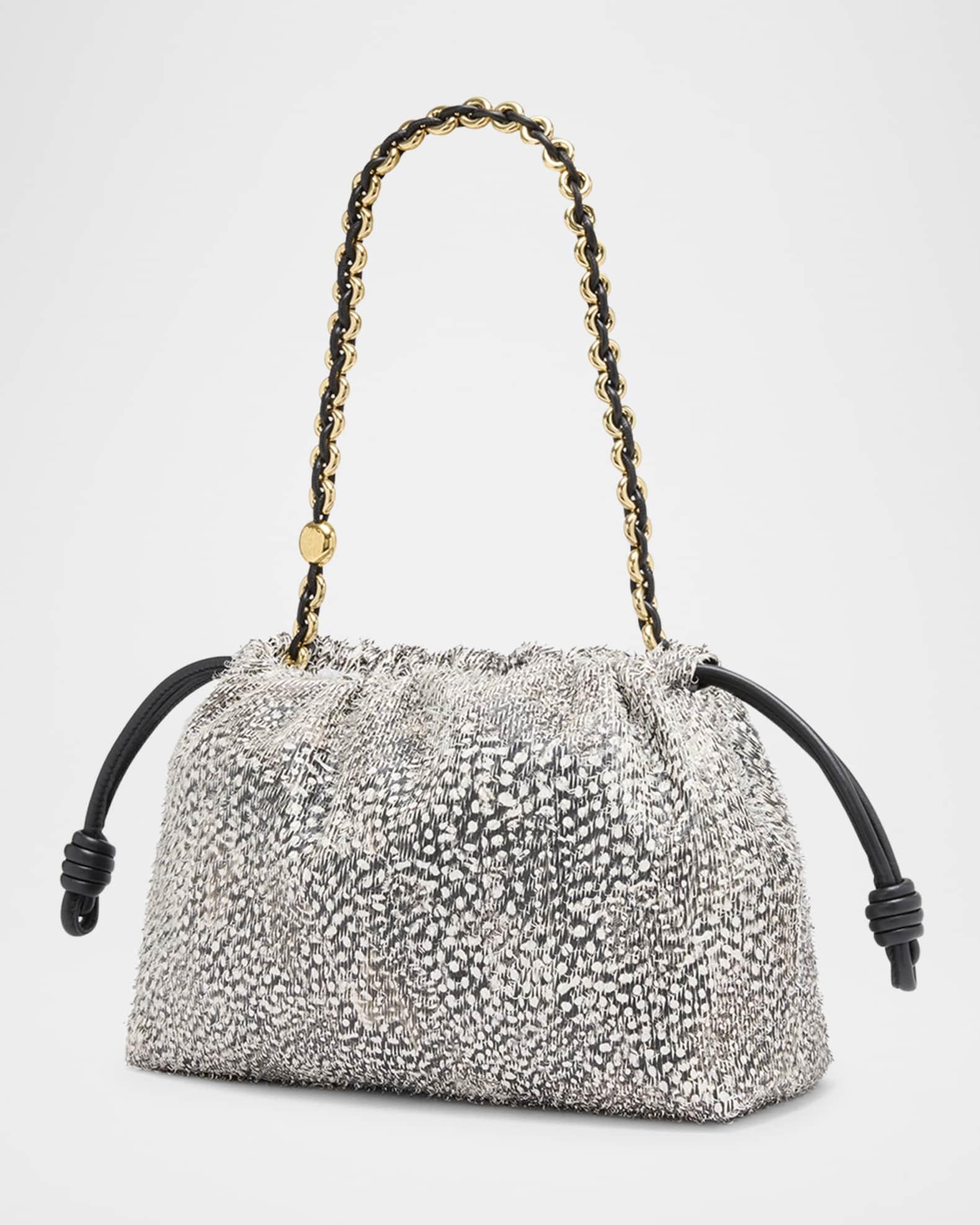 Flamenco Medium Shoulder Bag in Feathered Leather  Product Image