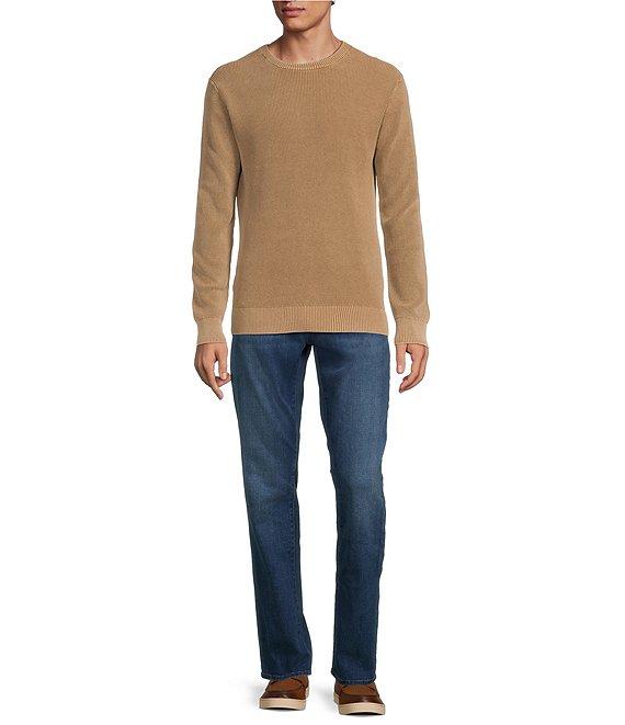 Rowm Long Sleeve Garment Dyed Waffle Crew Neck Sweater Product Image