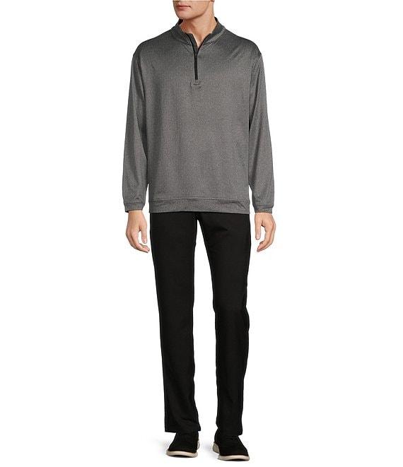 Roundtree & Yorke Performance Long Sleeve Quarter-Zip Jacquard Pullover Product Image