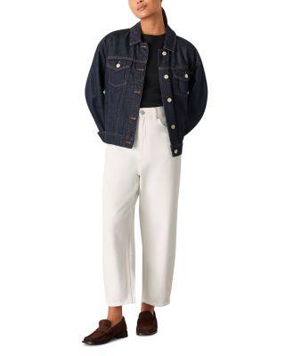 Petites Authentic Barrel Leg Jeans in White Product Image