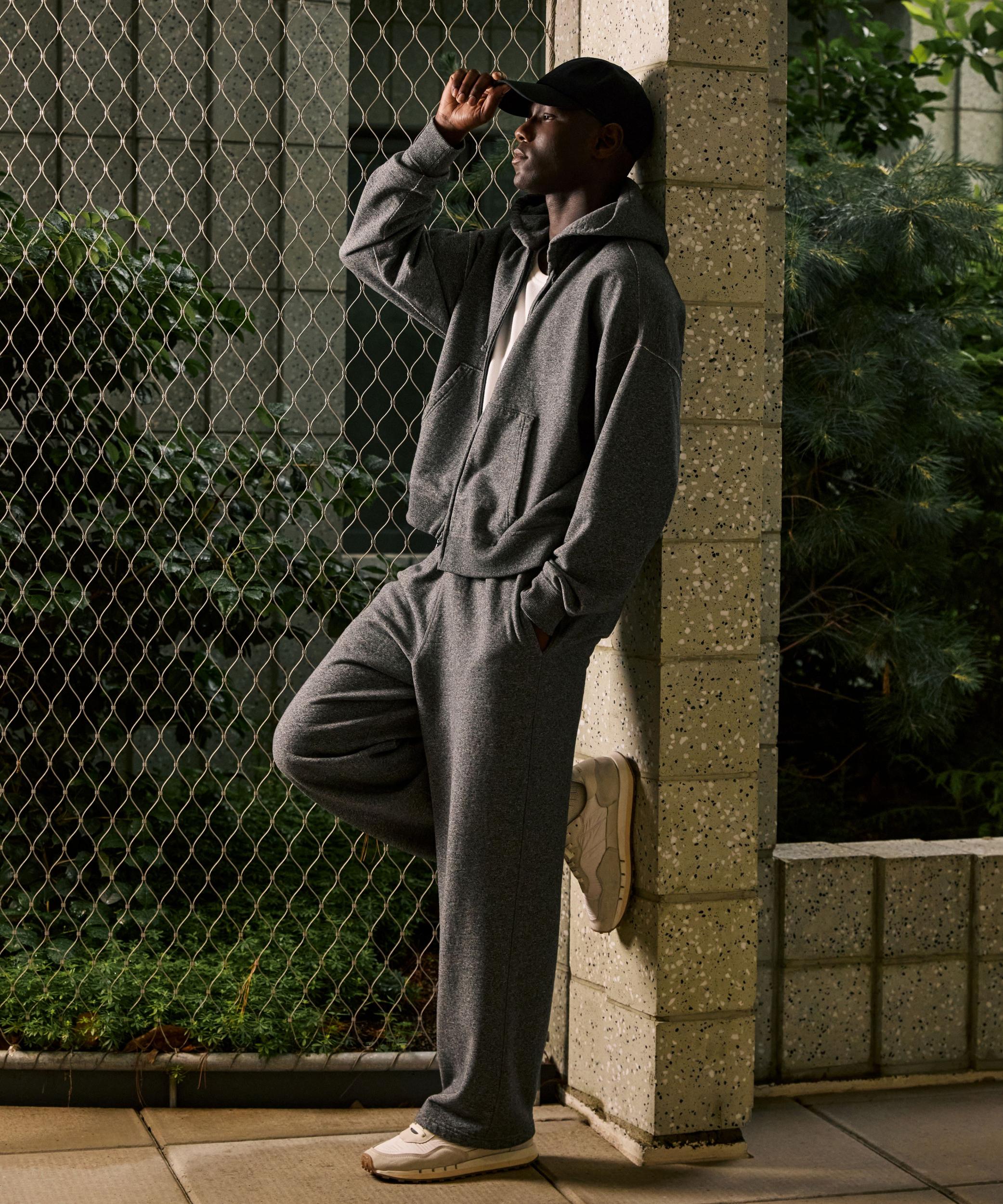 Relaxed Portuguese Terry Full-Zip Hoodie Product Image