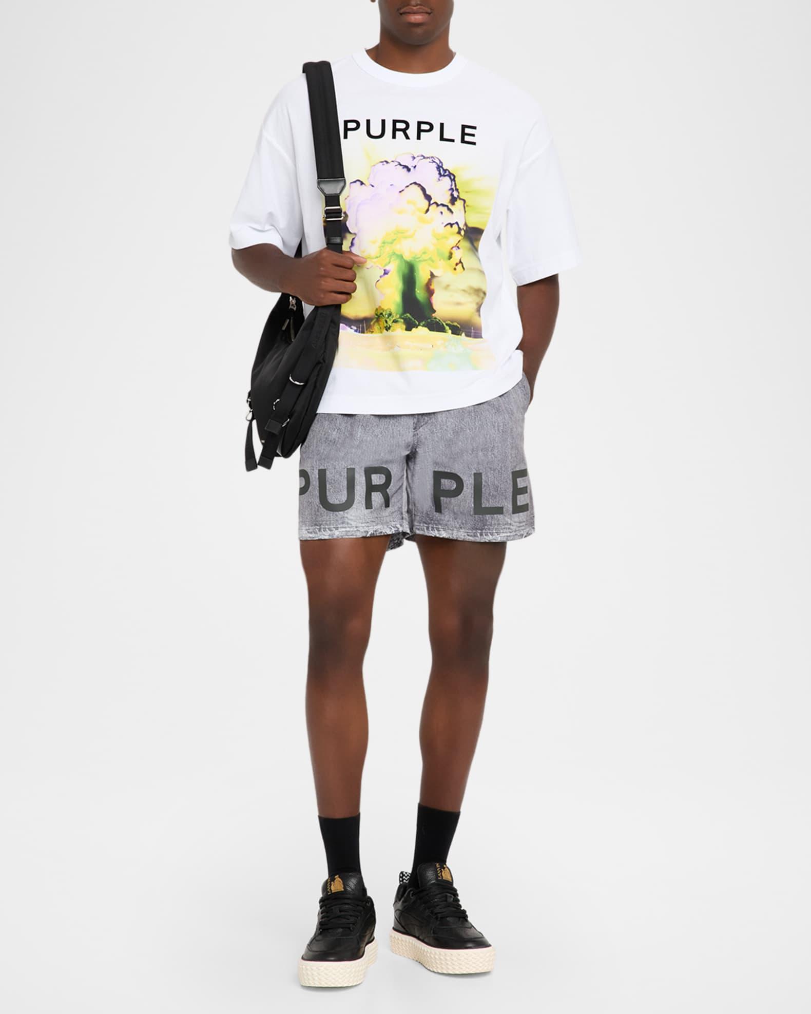 Men's Faux Denim All Around Logo Shorts Product Image