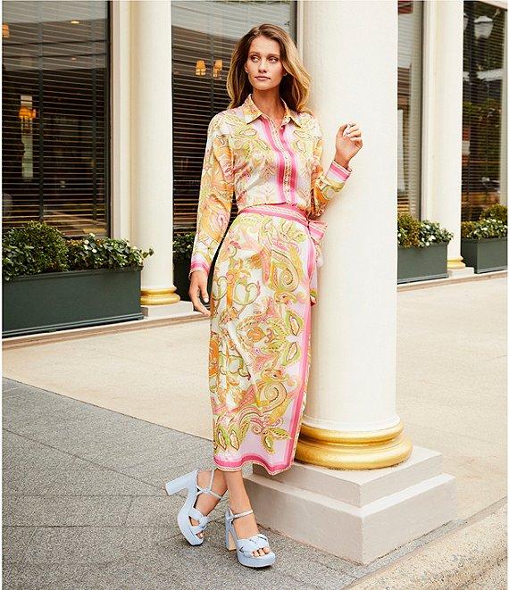 Antonio Melani Clio Satin Printed Wrap Coordinating Skirt Product Image