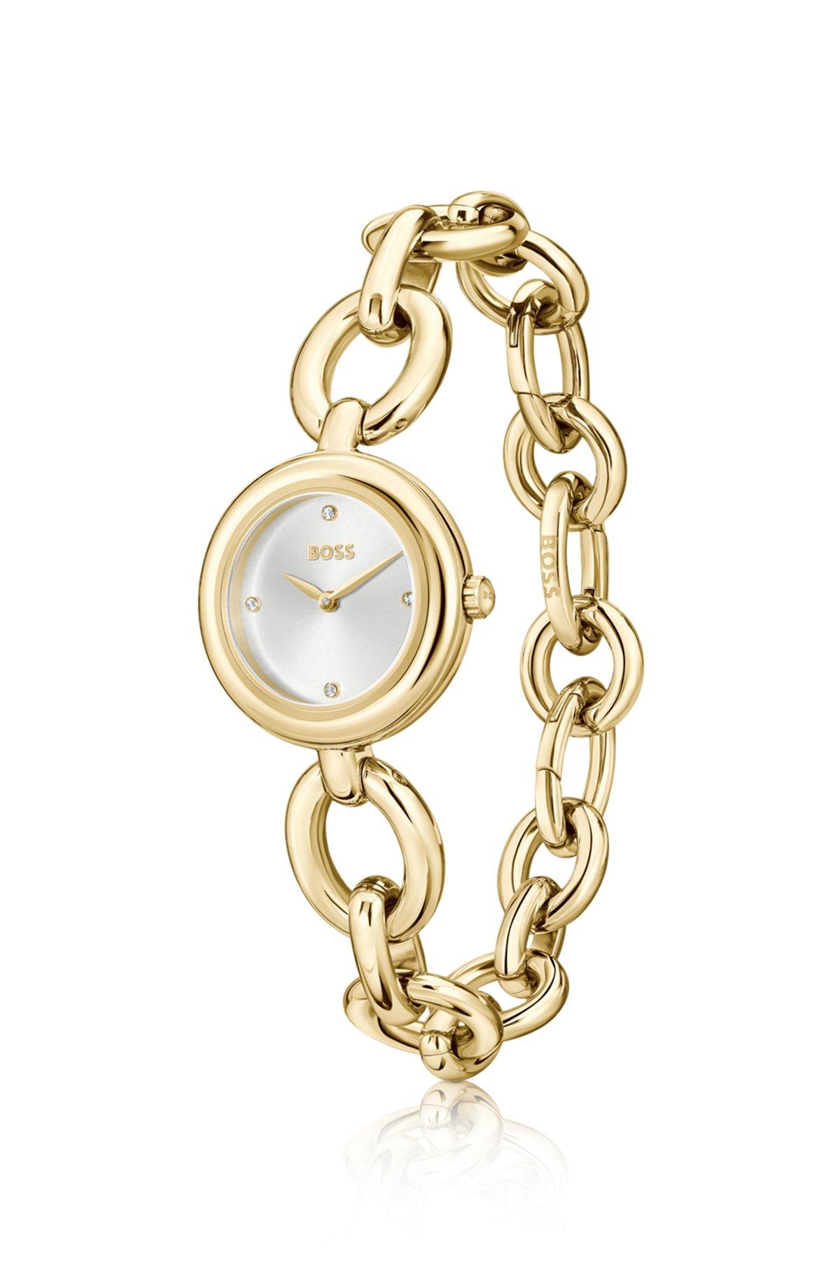 BOSS - Gold-tone watch with ring bracelet Product Image