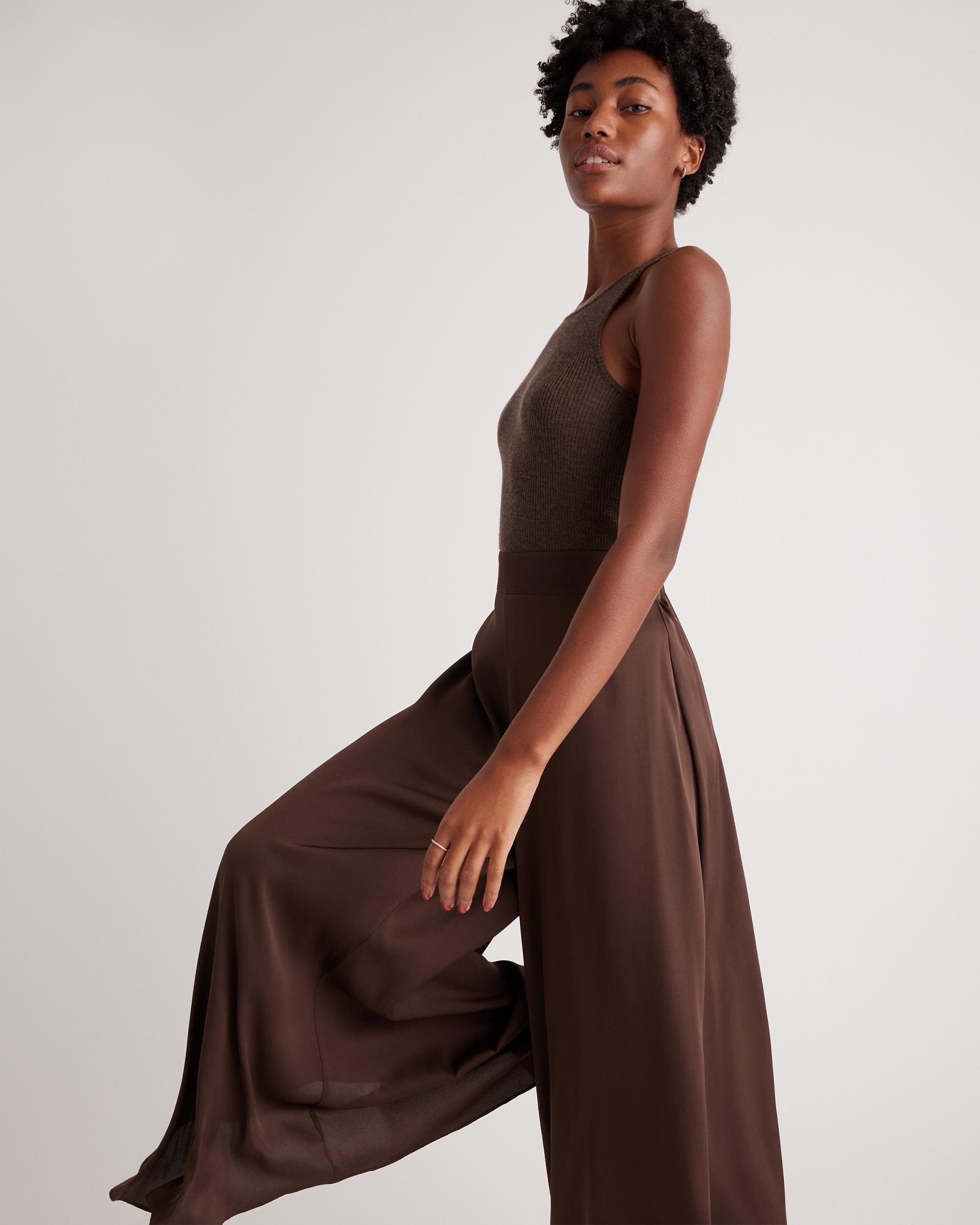 Quince | Women's Washable Stretch Silk Palazzo Pants Size XS, Mulberry Silk Product Image