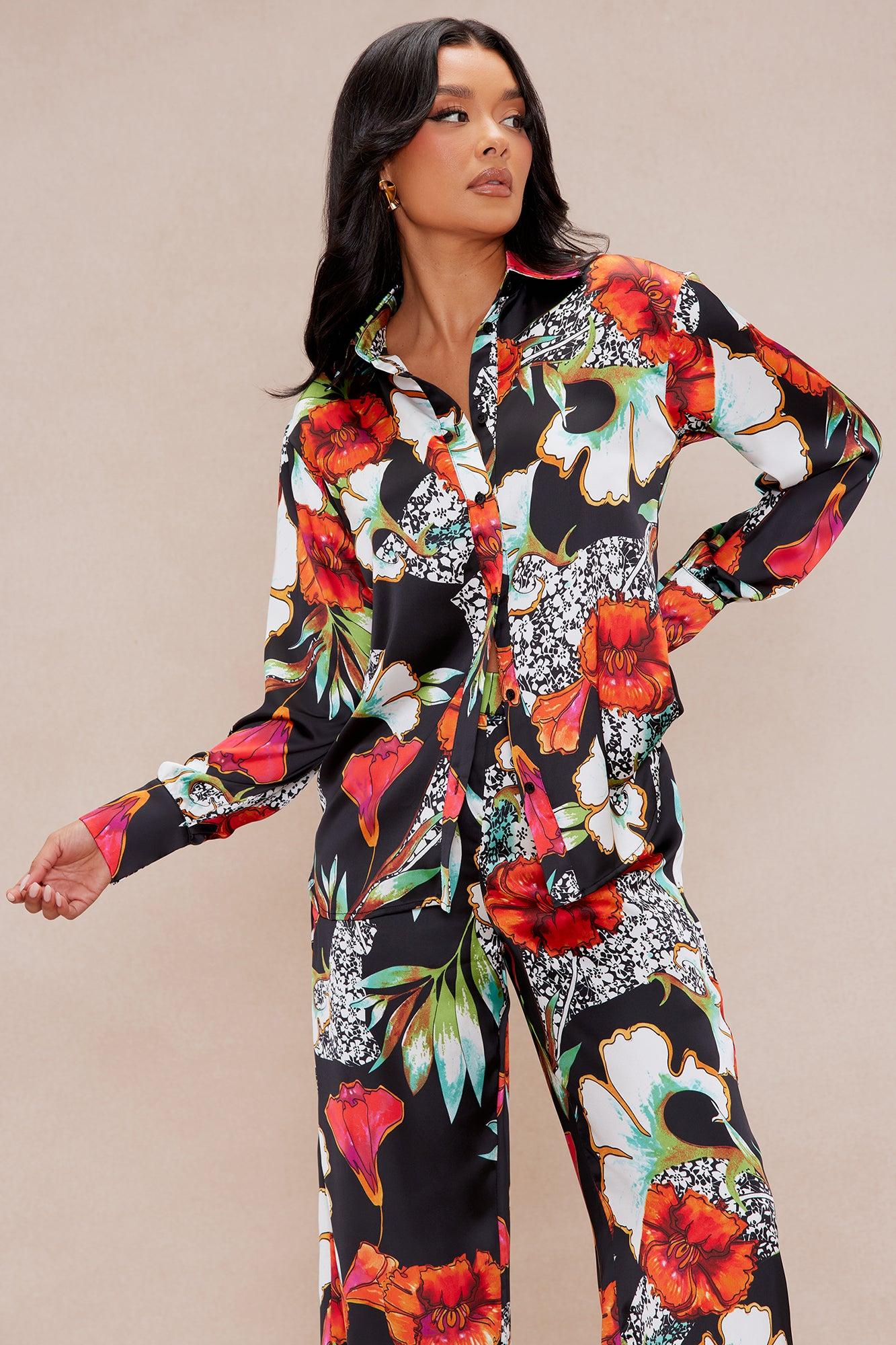 Amiri Satin Pant Set - Black/combo Product Image